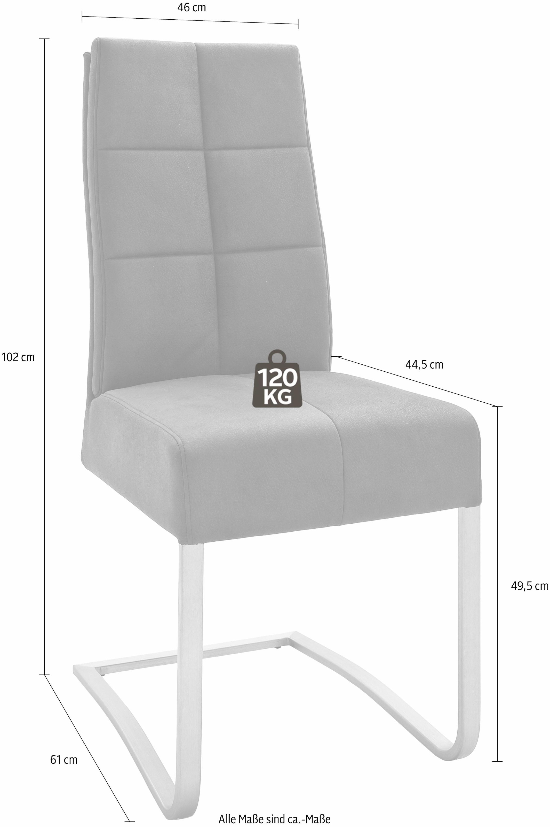 MCA furniture Esszimmerstuhl bequem »Salva bis kaufen Schwingstuhl«, kg 120 Tonnentaschenfederkern, (Set), belastbar max. mit 2 St., Microfaser