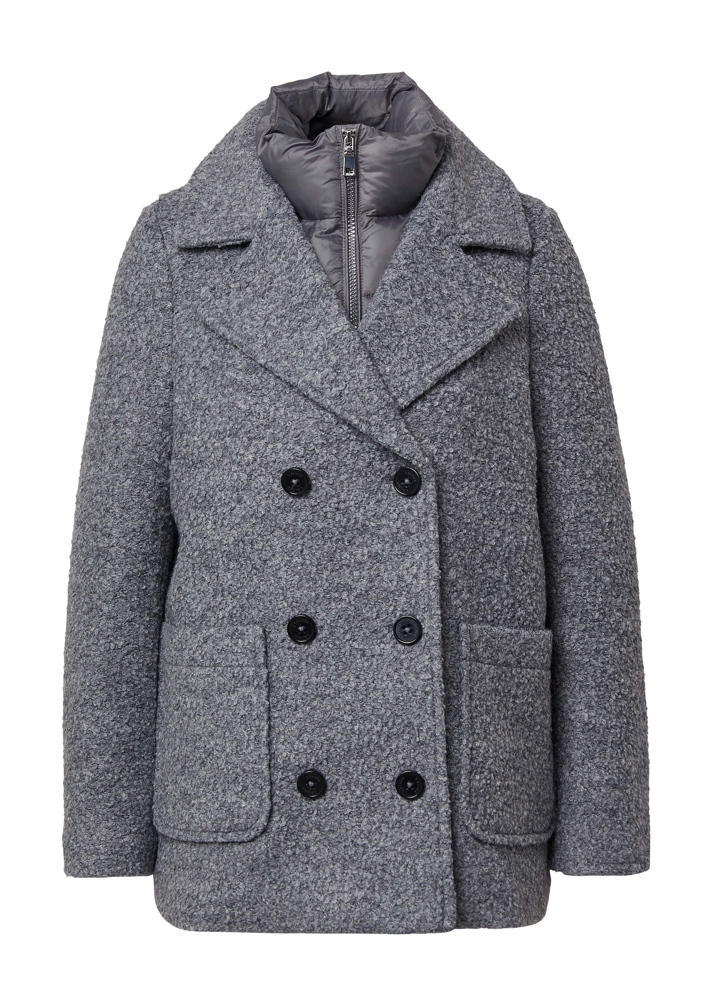 s.Oliver Caban sans capuche avec col revers et patte de boutonnage double, proportion de laine
