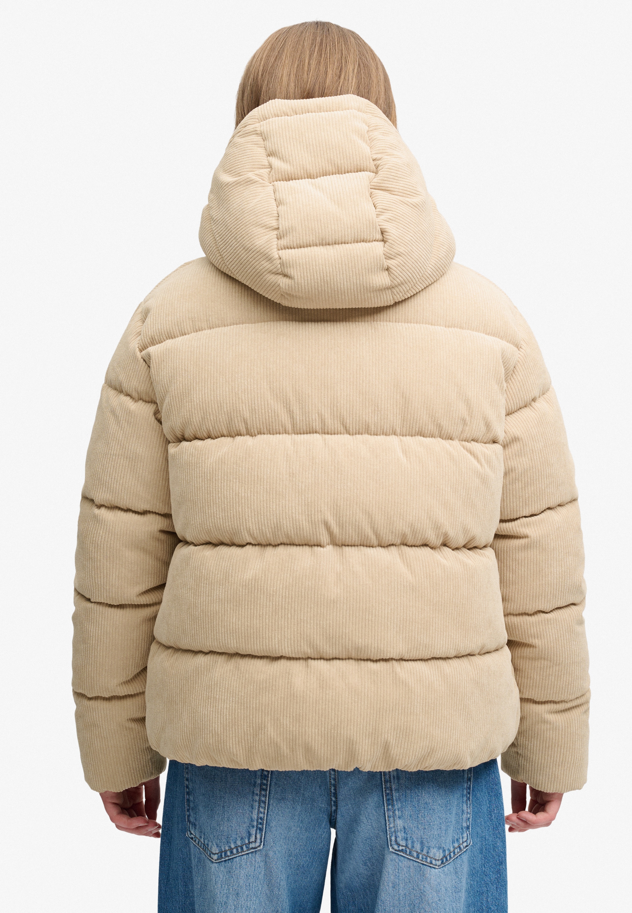 Superdry Steppjacke »PREMIUM HOOD CORD PUFFER JKT« Kunstfaser, relaxed fit, aus Cord