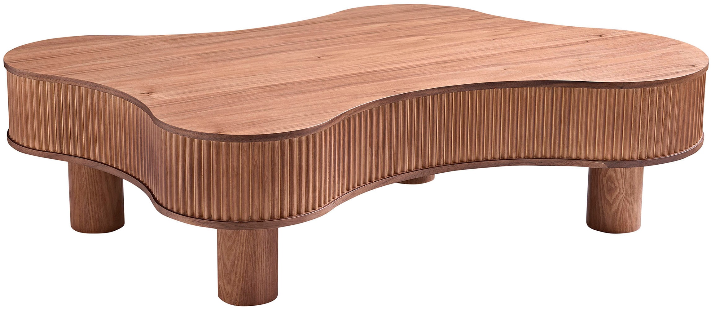 SalesFever Table basse »Wohnzimmertisch organisch mit Massivholz-Lamellen 115 x 75 cm« 1 cuis tlg. Stilvoller & moderner Holztisch mit Echtholzfurnier