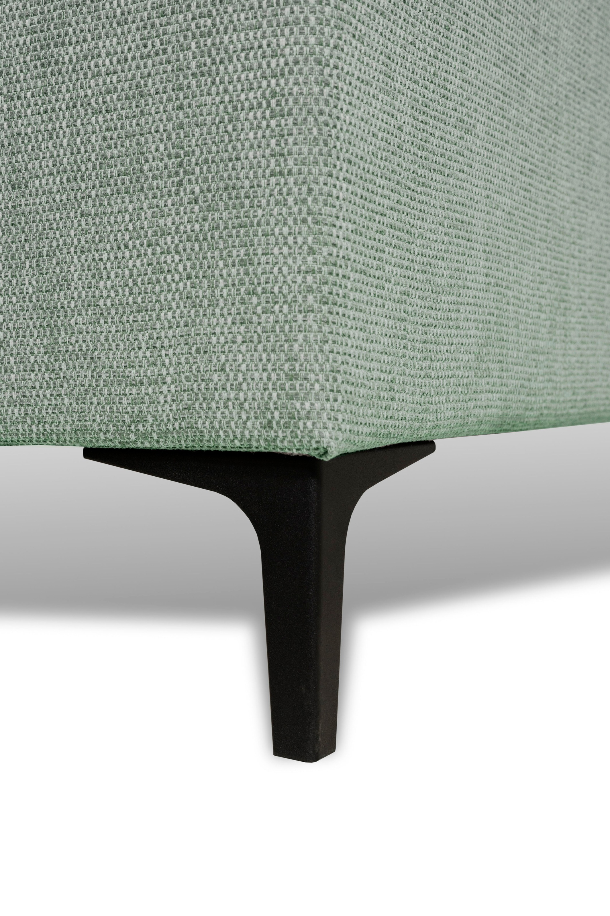 Places of Style Wohnlandschaft »XXL Sofa Oland, Struktur, Flachgewebe, Luxus-Microfaser, Boucle«, U-Form, 345 cm, Wellenunterfederung, Skandi-Design, Metallfüsse