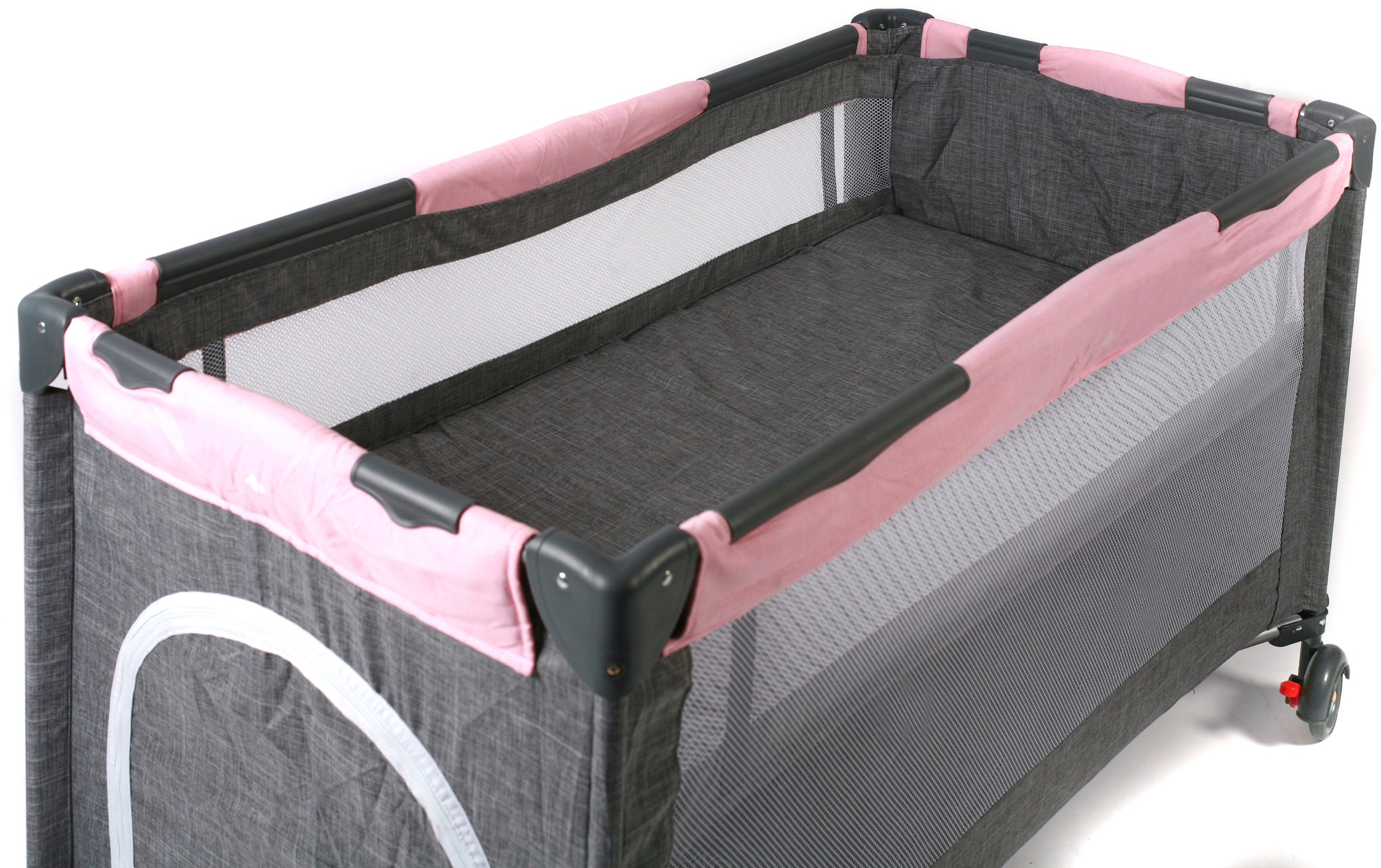 CHIC4BABY Baby-Reisebett »Luxus, Melange Rosa«, inkl. Transporttasche