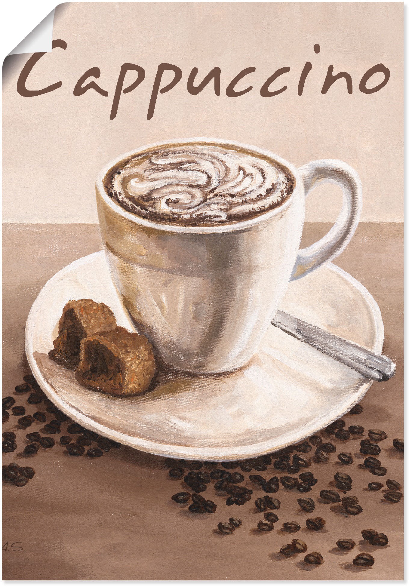 Image of Artland Wandbild "Cappuccino - Kaffee" Kaffee Bilder 1 Stk. tlg. als Leinwandbild, Poster in verschied. Grössen