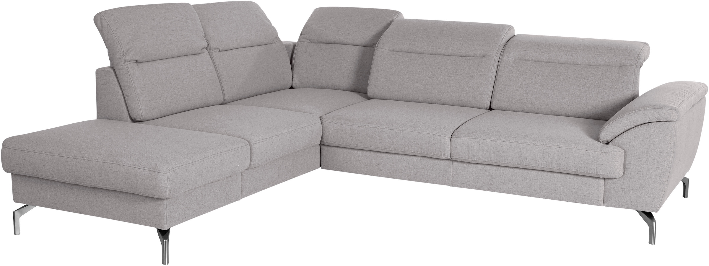 sit&more Ecksofa »Percy L-Form«, 15 cm Fusshöhe, Sitztiefenverstellung, wahlweise in 2 Fussfarben