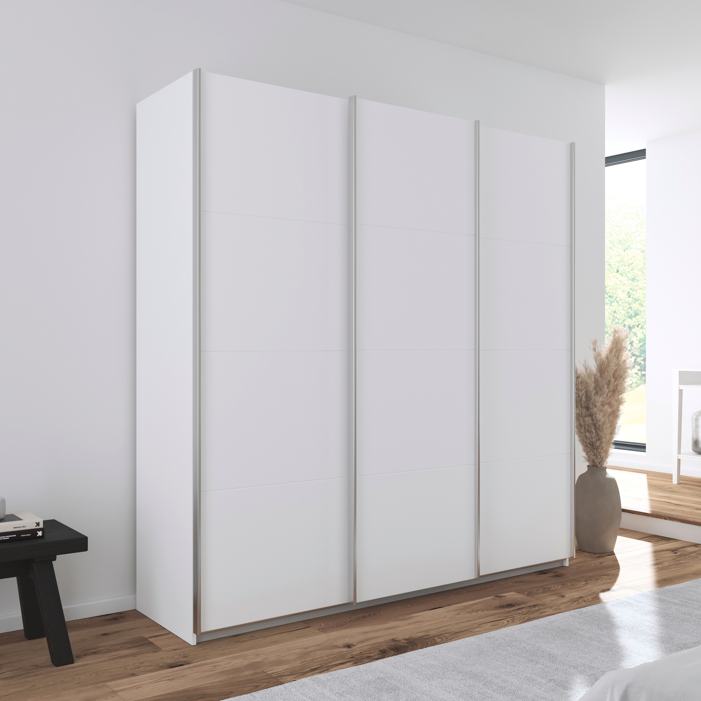 OTTO home Schwebetürenschrank "Kleiderschrank Schrank Garderobe AGORDO mit Dekor- oder Hochglanzfront" Breiten 203/271/315/360 cm in drei Griff-Farben - NEU: Farbe SCHWARZ, in 4 Breiten und 2 Höhen MADE IN GERMANY