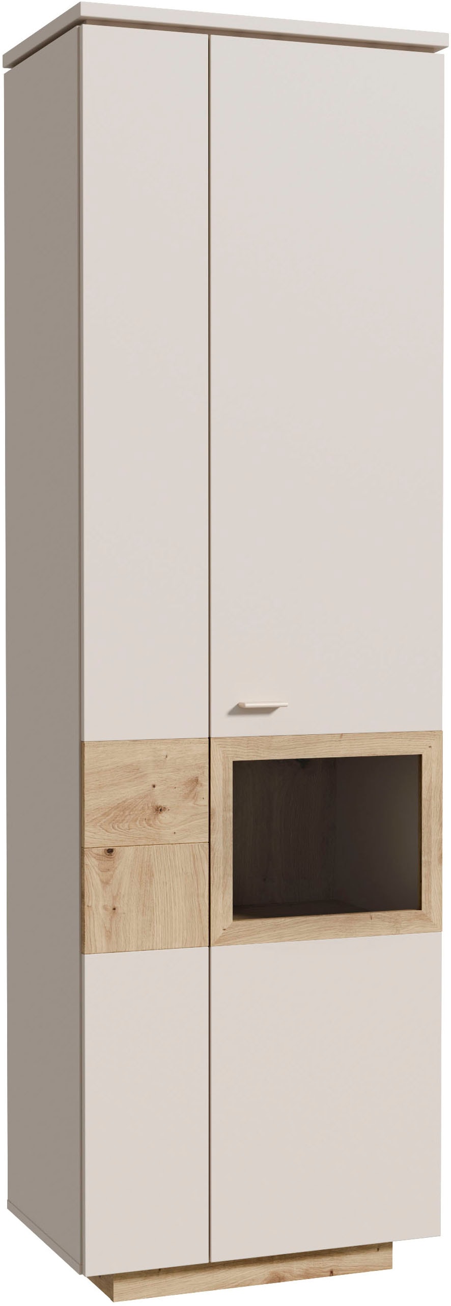 FORTE Vitrine »Louoto, Stauraumvitrine, Standvitrine, Stauraumschrank« Türanschlag rechts oder links wechselbar, mit Soft Close, Höhe 197,2cm