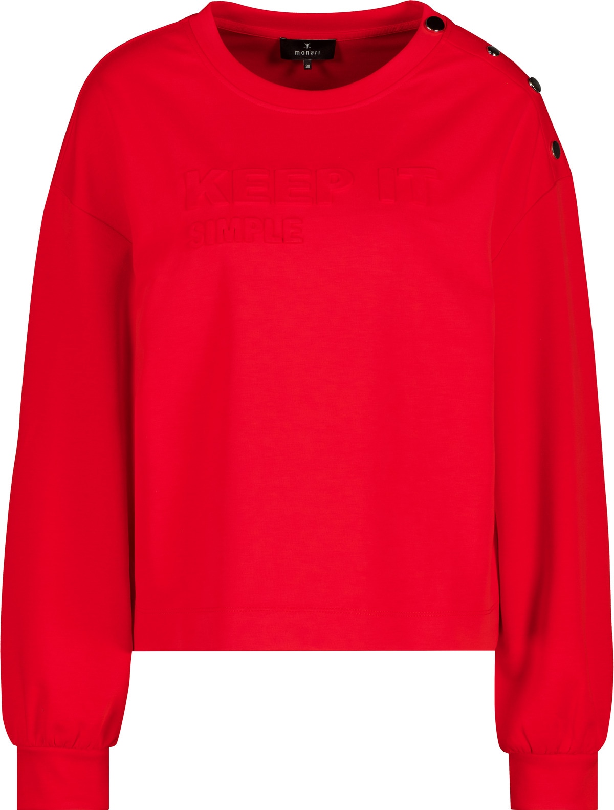 Monari Sweatshirt , Rundhalsausschnitt, Regular Fit, Prägeschrift
