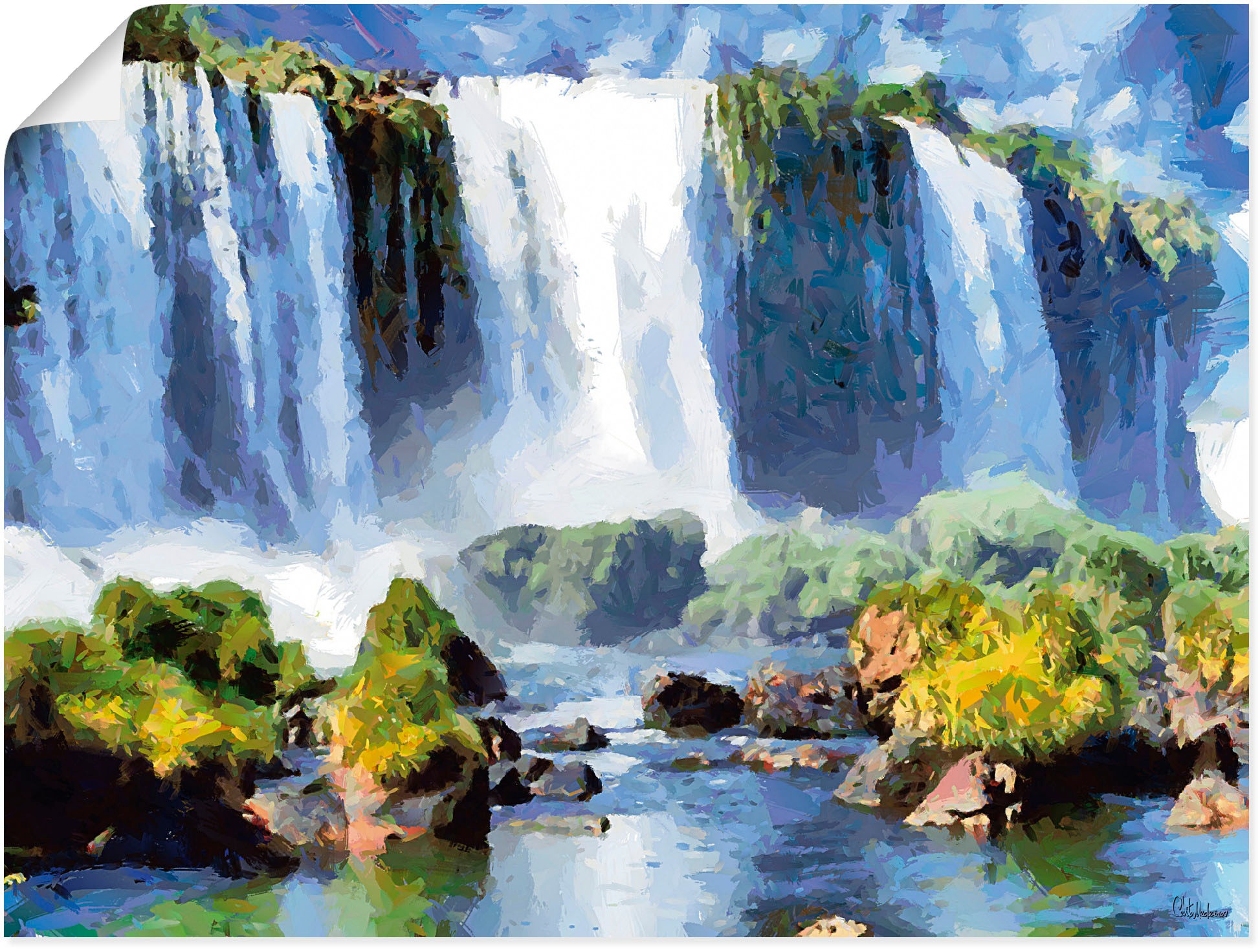 Image of Artland Wandbild »Iguazu Wasserfälle II«, Wasserfallbilder, (1 St.), in vielen Grössen & Produktarten - Alubild / Outdoorbild für den Aussenbereich, Leinwandbild, Poster, Wandaufkleber / Wandtattoo auch für Badezimmer geeignet bei Ackermann Versand Schwei