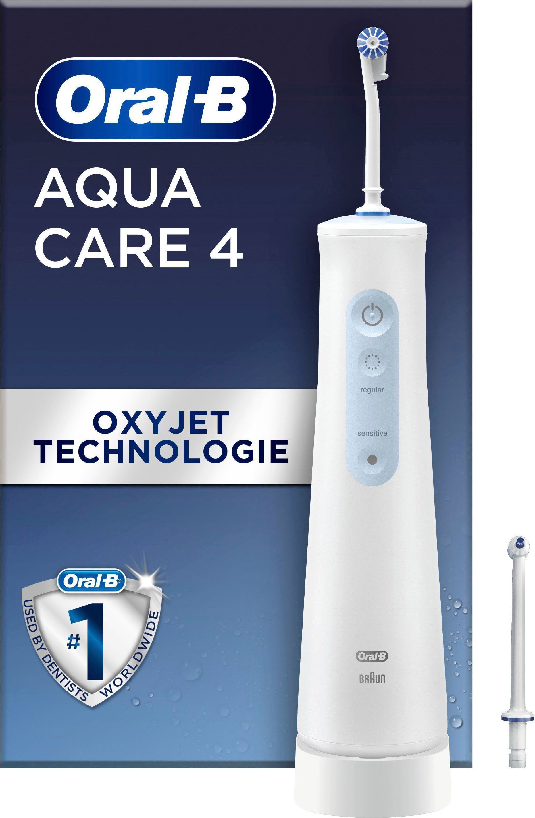 Image of Oral-B Munddusche "AquaCare 4" 2 Stk. Aufsätze Kabellose mit Oxyjet-Technologie