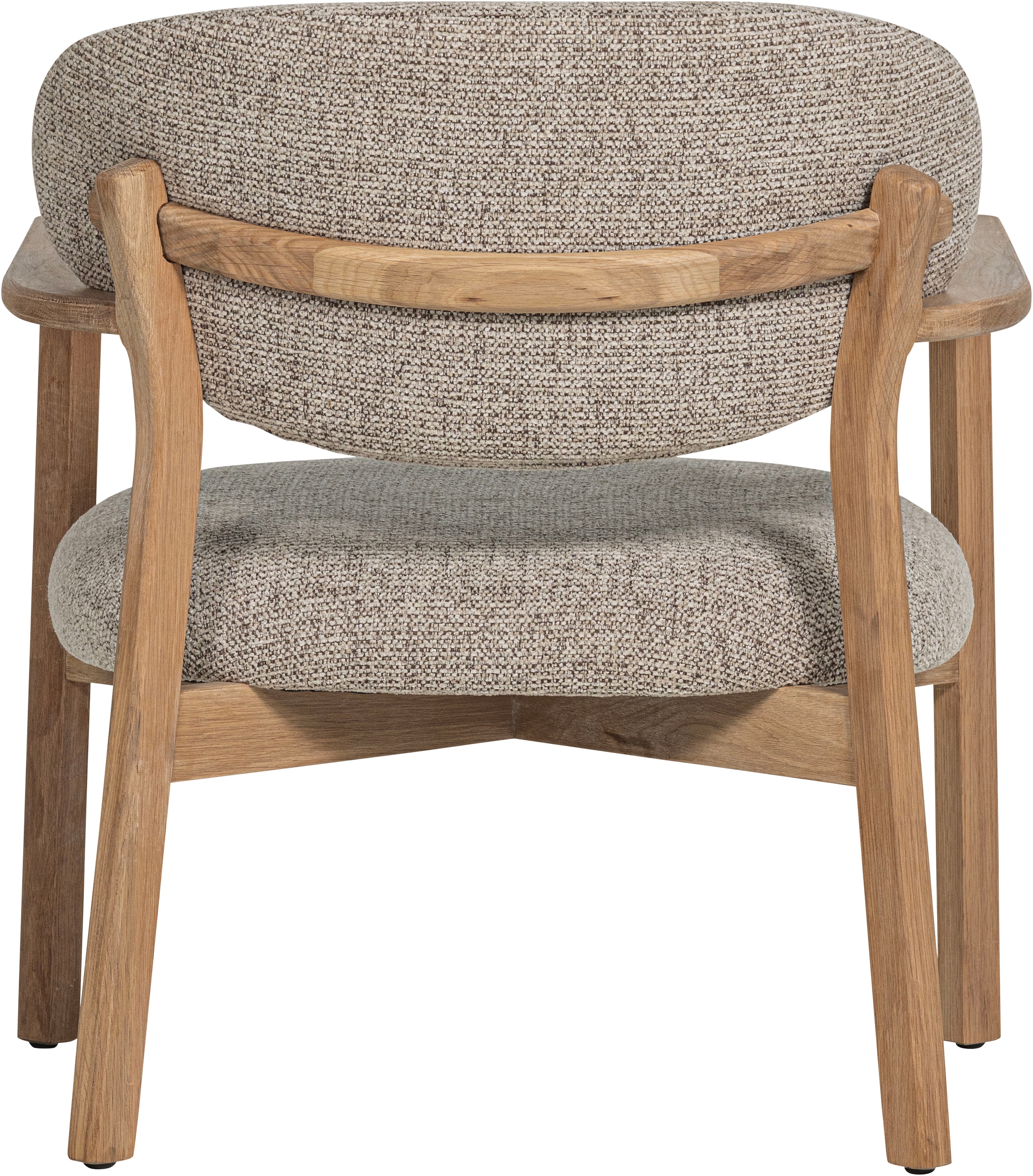 WOOOD Loungesessel »Udar mit Eichenholzgestell und More-Melange-Bezug, B68 x T75 x H76 cm« Sehr hohe Verschleissfestigkeit, Armlehnen integriert, Tragkraft 120 kg