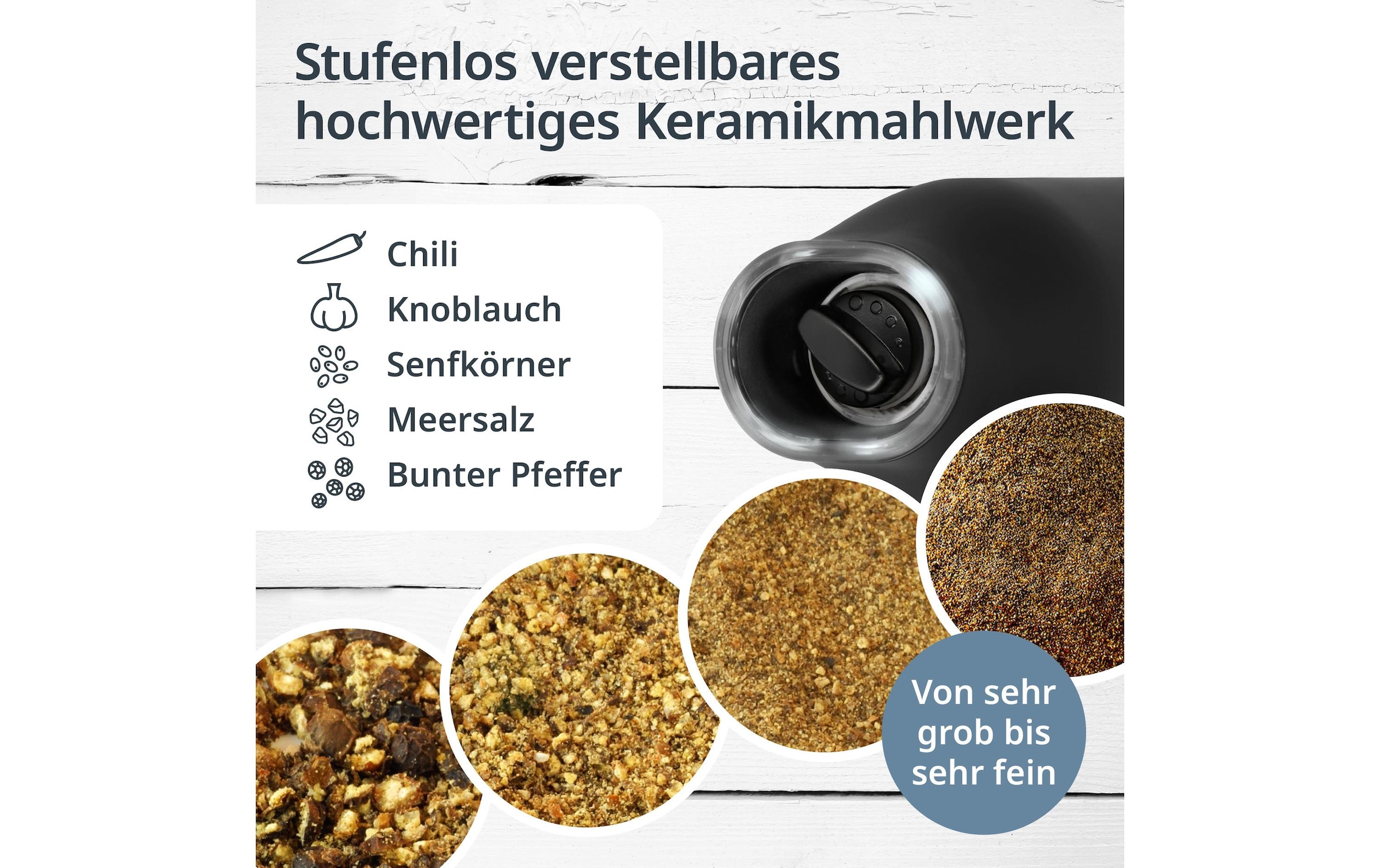 ADE Salz-/Pfeffermühle »2er Set 18,3 cm«, (2 St.)