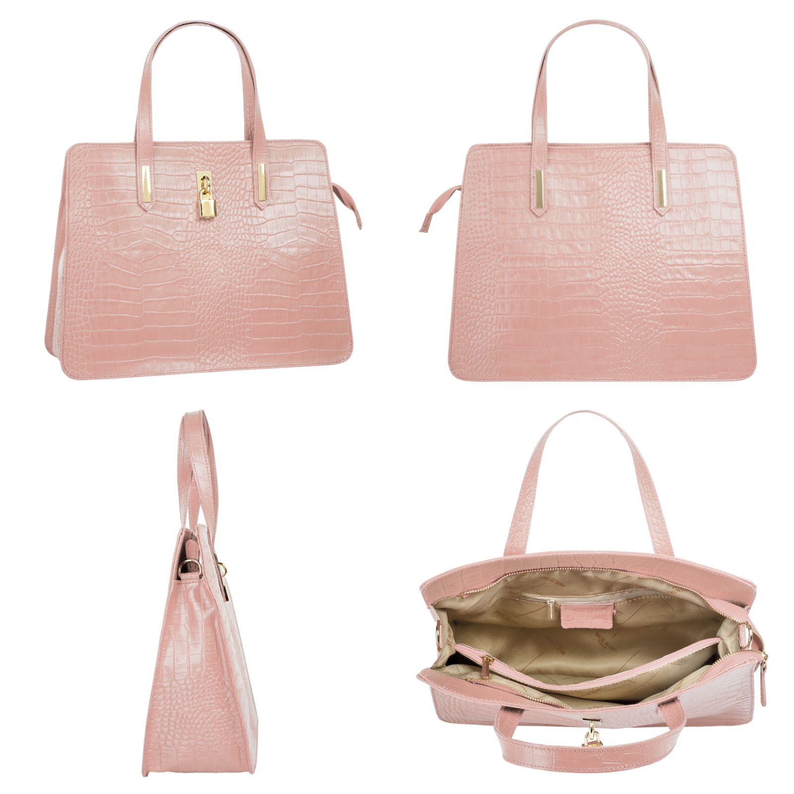 Cluty Henkeltasche, echt Leder, Made in Italy