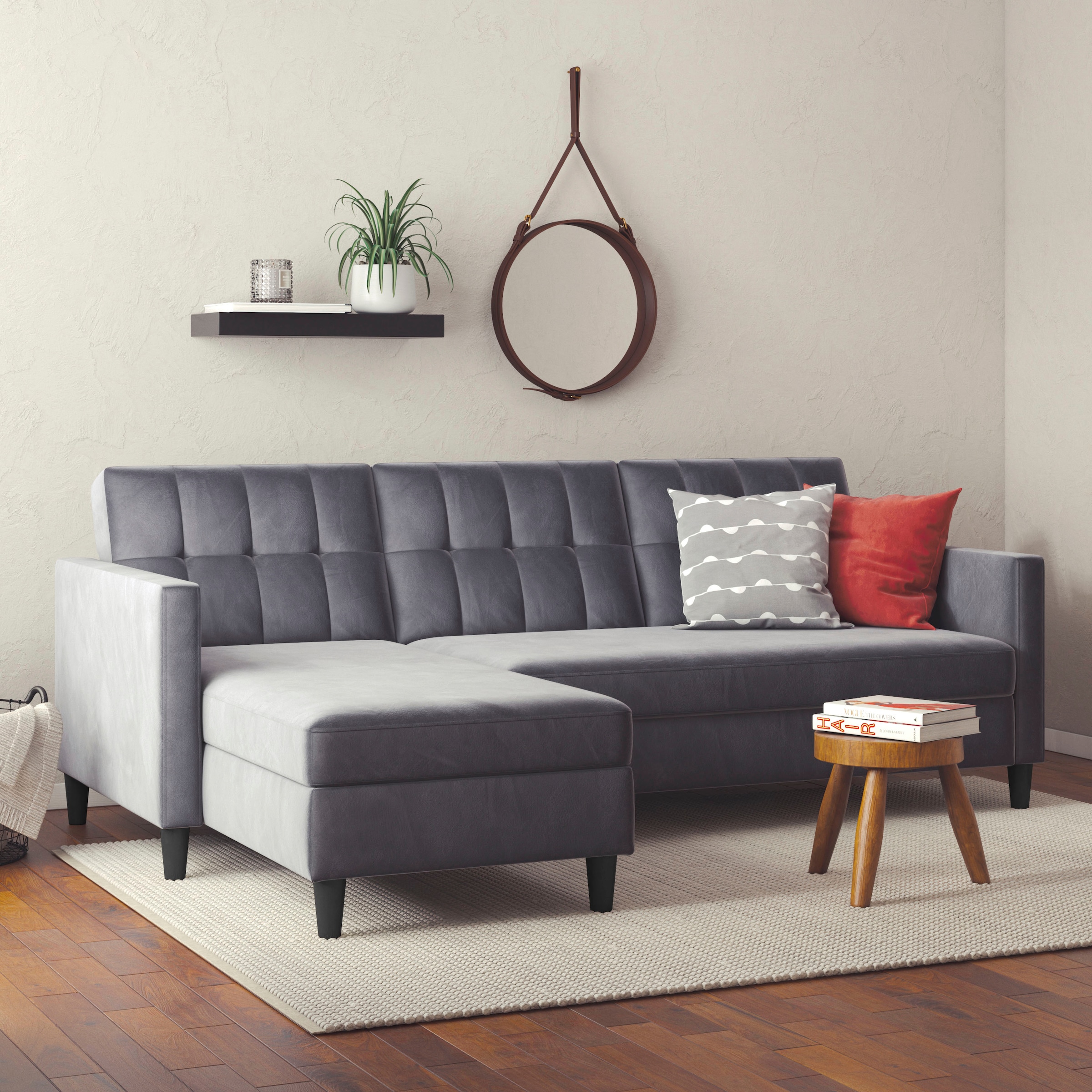 Dorel Home Ecksofa »Hartford II«, mit Bettfunktion und Stauraum, Recamiere beidseitig montierbar