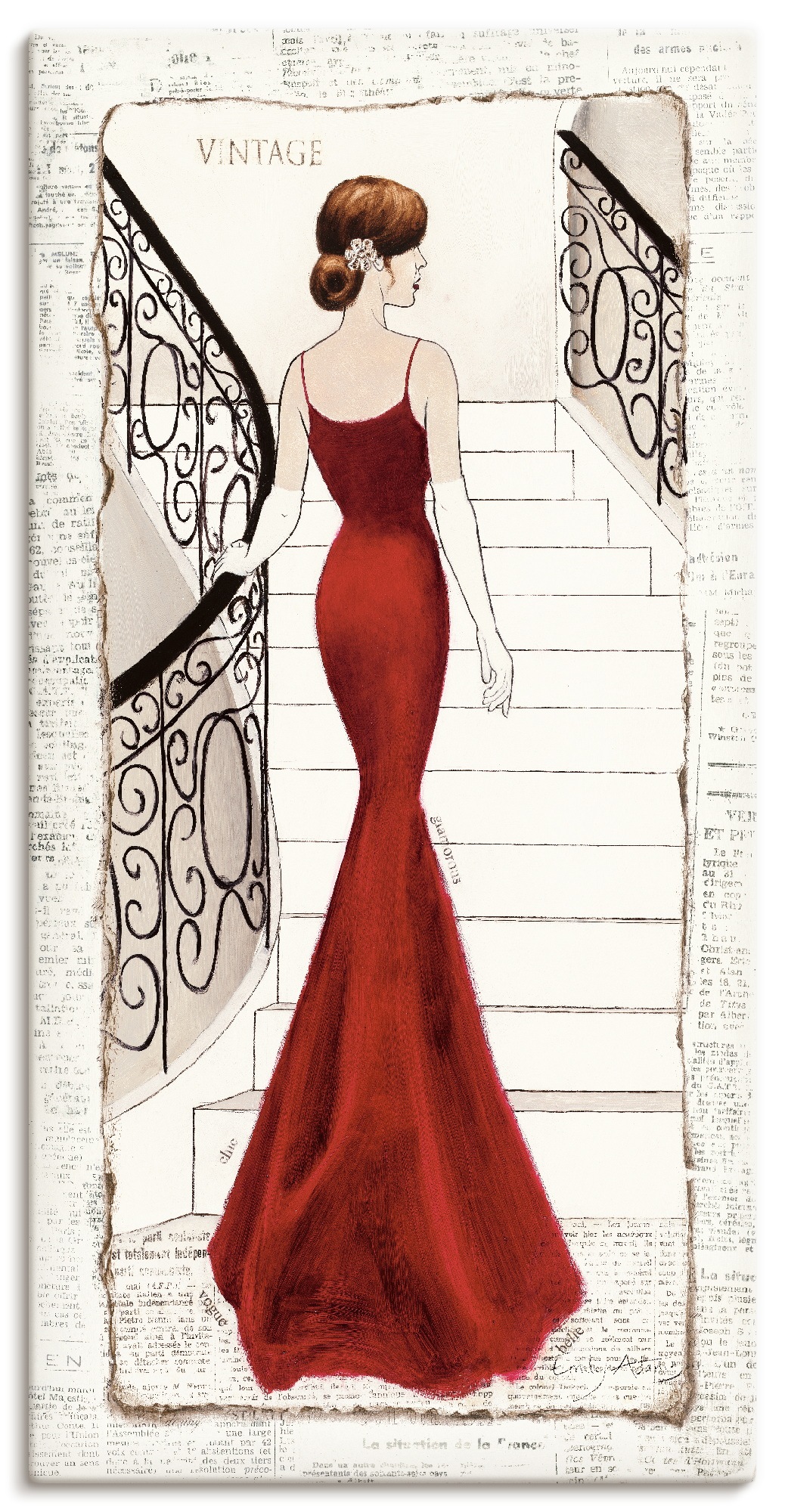 Image of Artland Wandbild "Die schöne in Rot" Frau 1 Stk. tlg. als Leinwandbild, Poster in verschied. Grössen