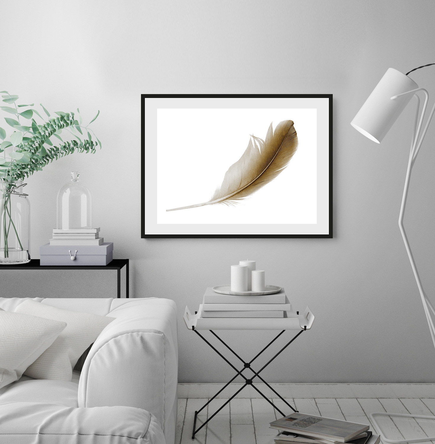 Image of queence Bild "Malena" Federn Kunst gerahmt, Federn