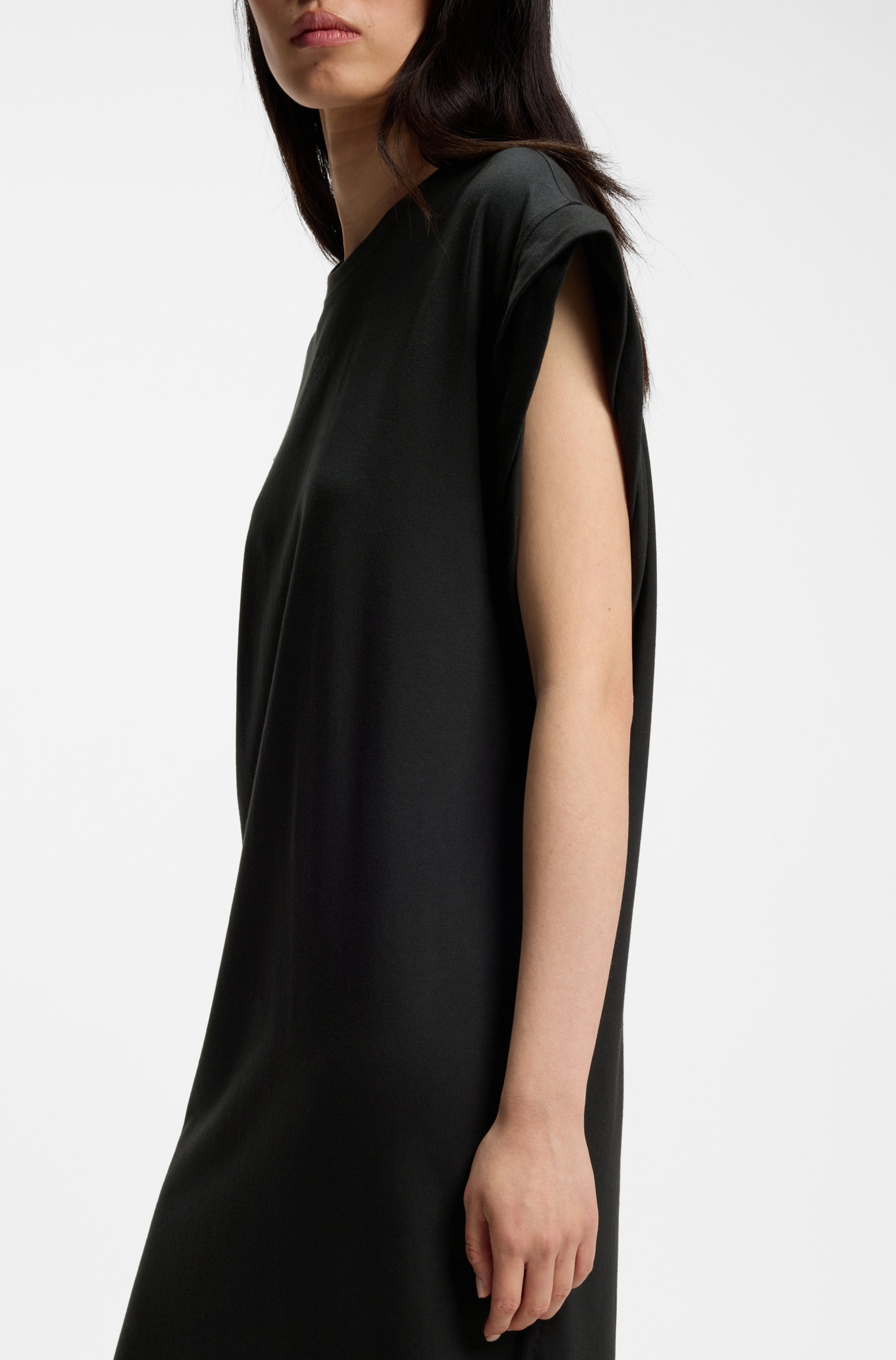 BOSS ORANGE Robe en jersey »Edress Premium Damenmode« mit Schlitzen, Logoschriftzug