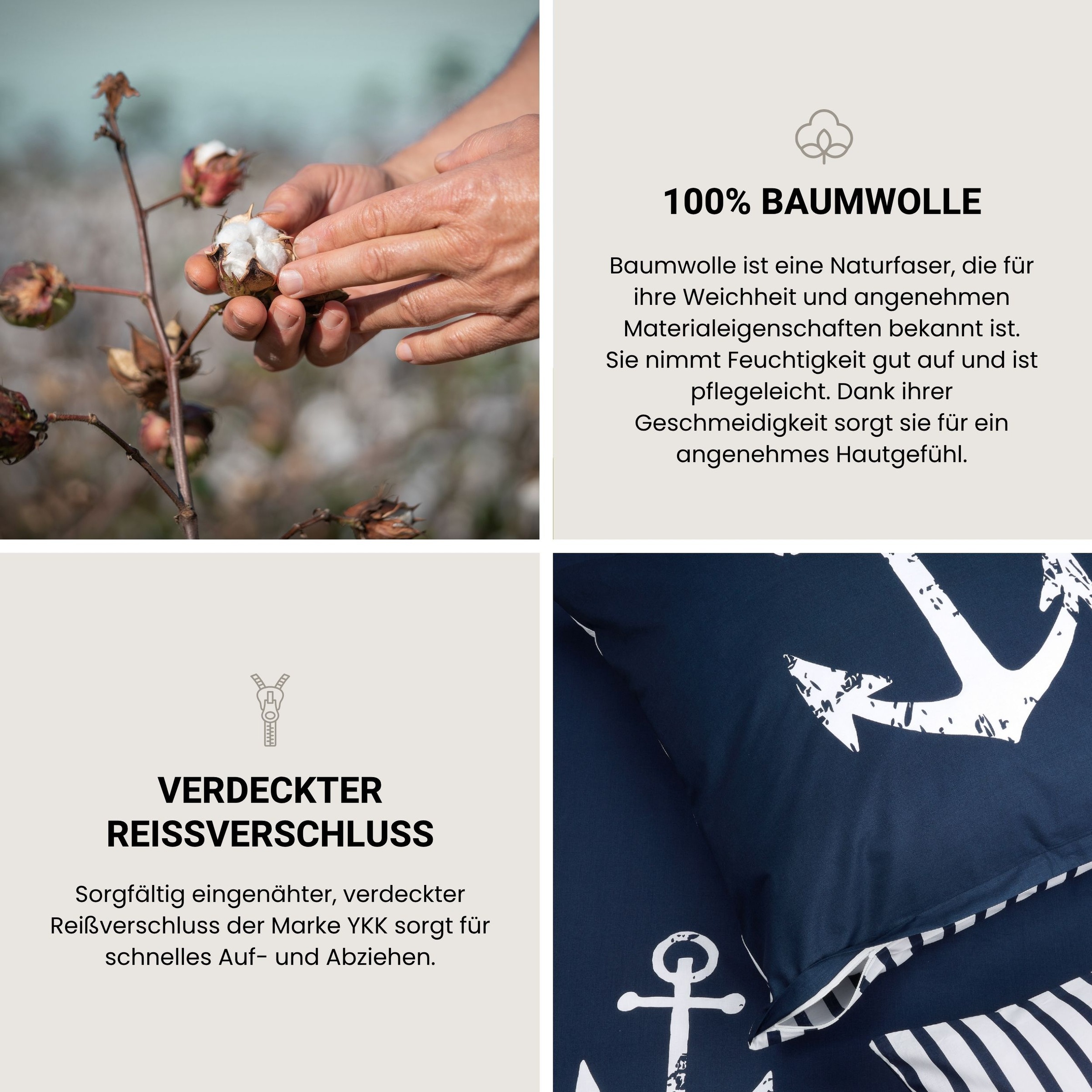 Schiesser Bettwäsche »Marina, maritime Momente in frischer Farbkombination« 2 Stk. OEKO-TEX® MADE IN GREEN