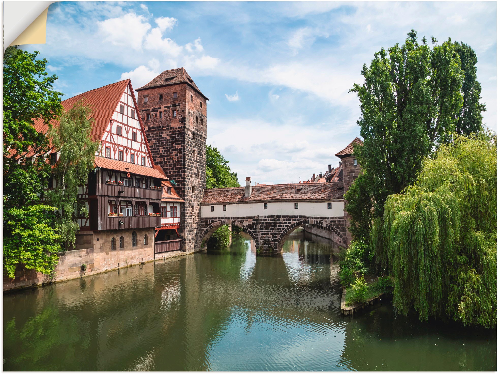 Image of Artland Wandbild »Nürnberg Maxbrücke zum Henkersteg«, Europa, (1 St.), in vielen Grössen & Produktarten - Alubild / Outdoorbild für den Aussenbereich, Leinwandbild, Poster, Wandaufkleber / Wandtattoo auch für Badezimmer geeignet bei Ackermann Versand Schw