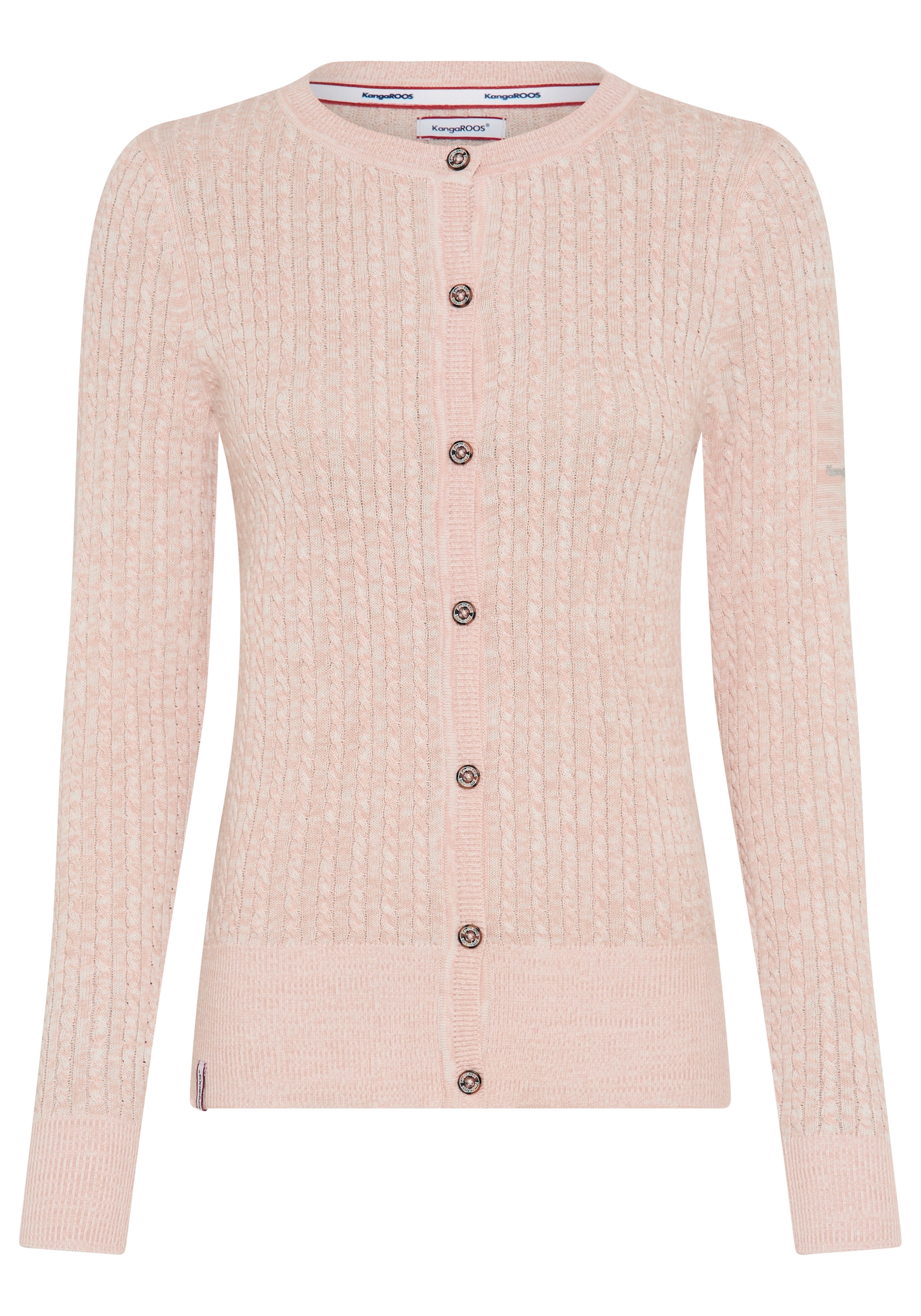 KangaROOS Strickjacke hüftlange Form, figurbetonte Passform, aus Feinstrick und Strick