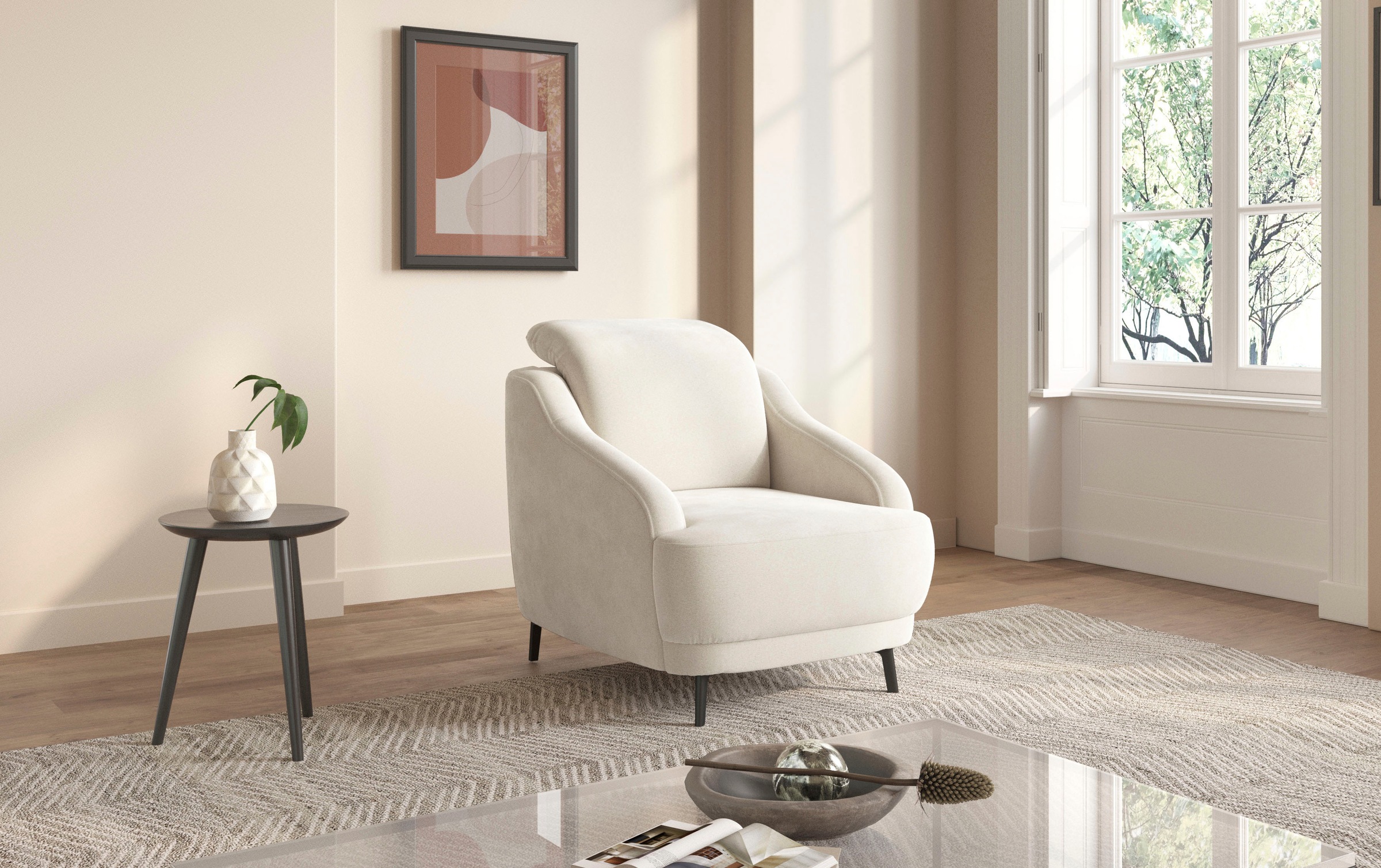 sit&more Sessel »Blues«, (1 St.), mit Metallfüssen, schwarz-matt