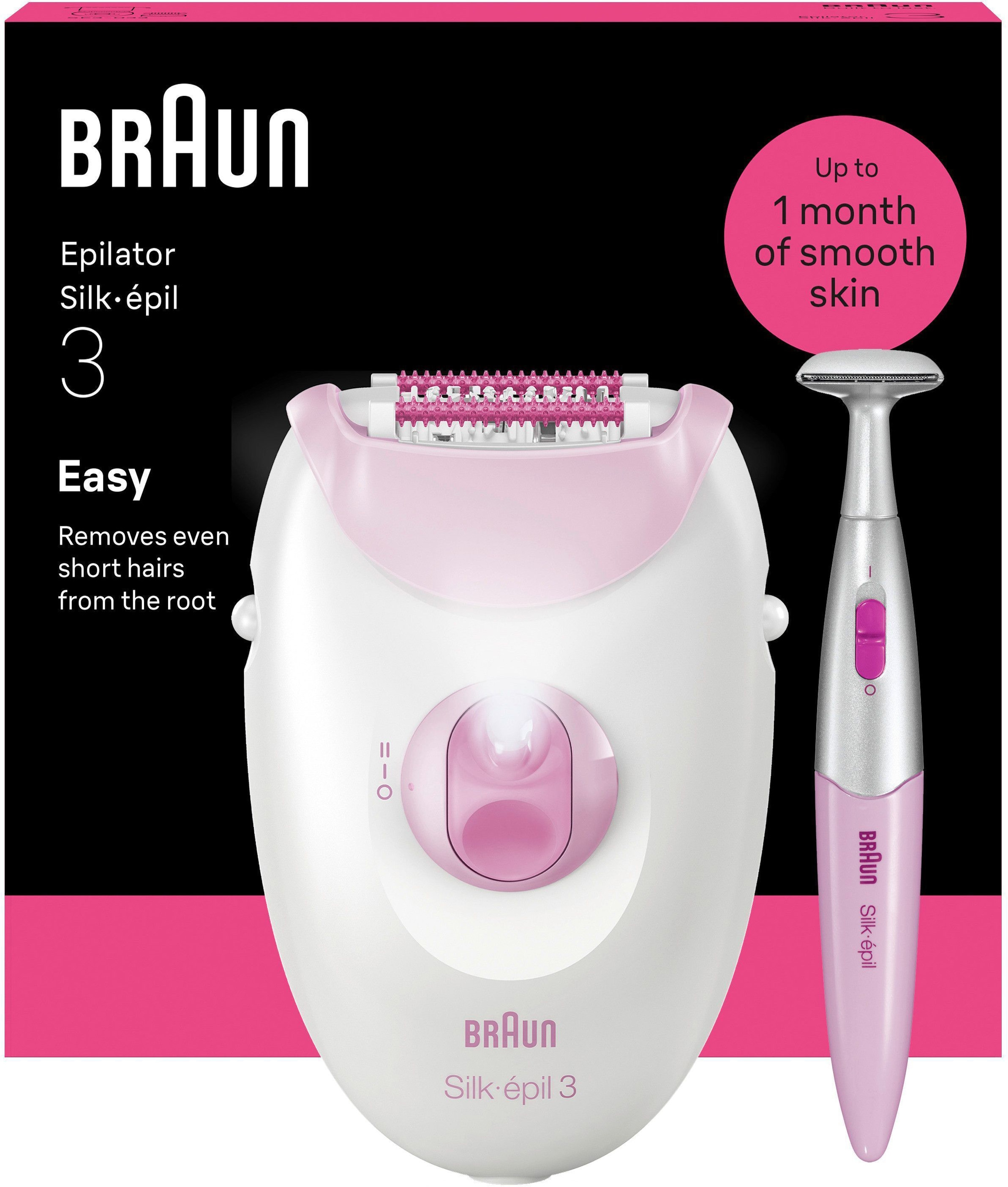 Image of Braun Epilierer "Silk-épil 3 SE3-202" Langanhaltend glatte Haut, Inklusive Bikini-Trimmer, SmartLight