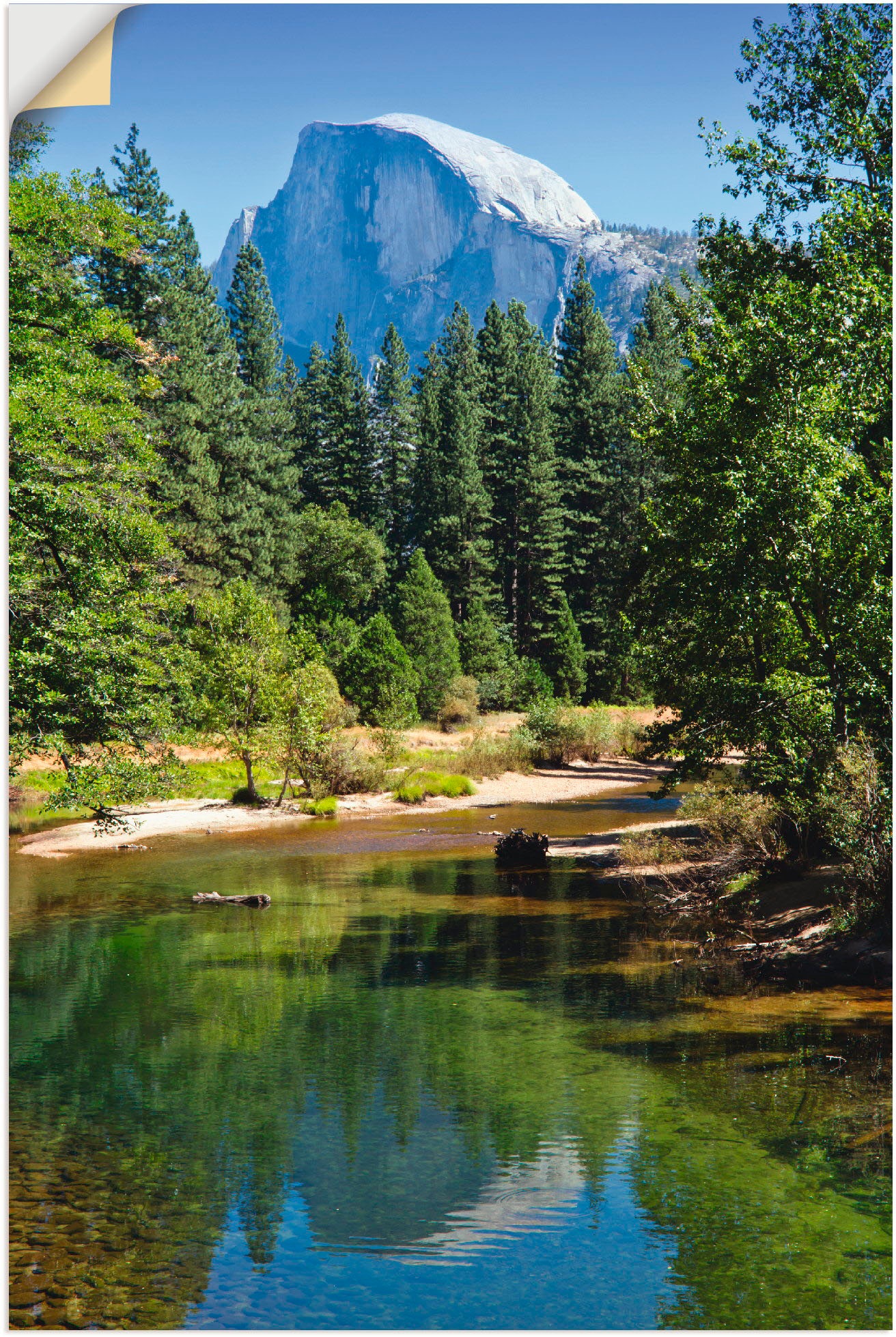Image of Artland Wandbild »Yosemite Valley Half Dome River of Mercy«, Gewässer, (1 St.), in vielen Grössen & Produktarten - Alubild / Outdoorbild für den Aussenbereich, Leinwandbild, Poster, Wandaufkleber / Wandtattoo auch für Badezimmer geeignet bei Ackermann Ver