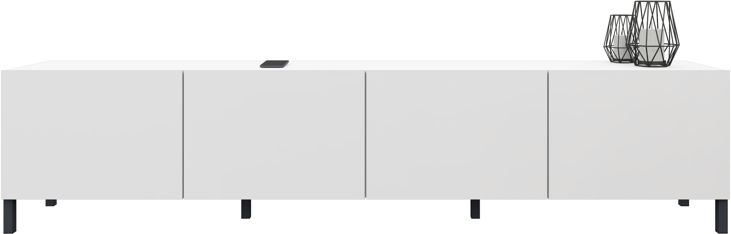 borchardt Möbel Lowboard Metallfüsse, grifflose Optik