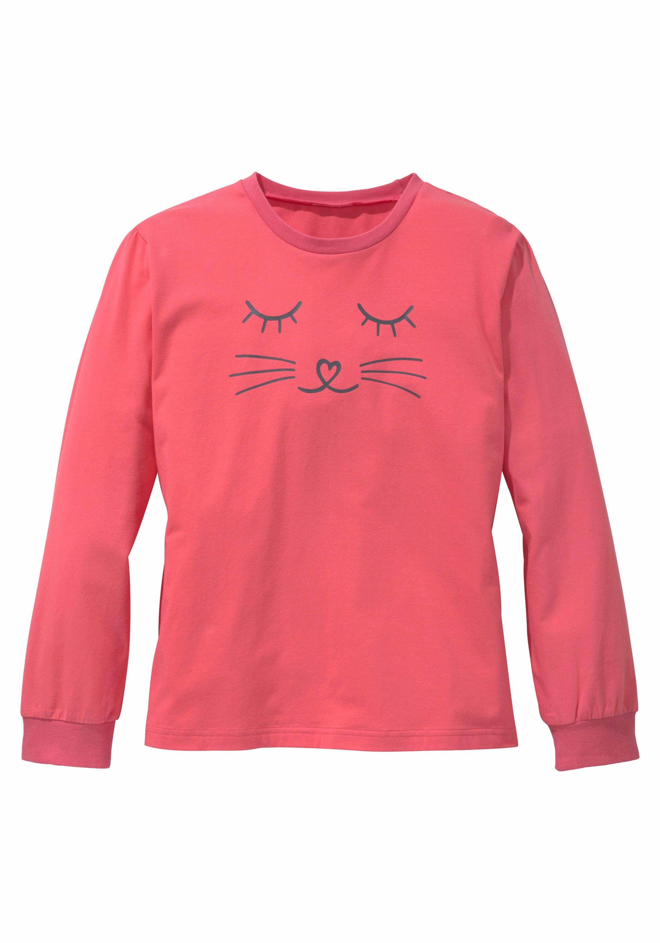 ♕ Vivance Pyjama, (2 tlg., 1 Stück), in langer Form mit Cat Print  versandkostenfrei auf