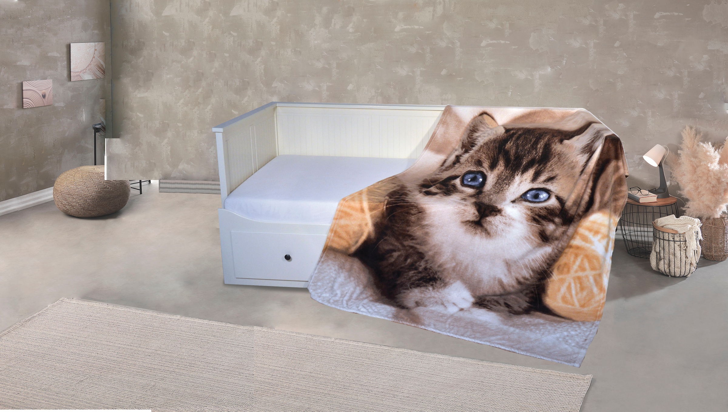 KiNZLER Wohndecke »Mikrofaser Fotodruck "Katze"«