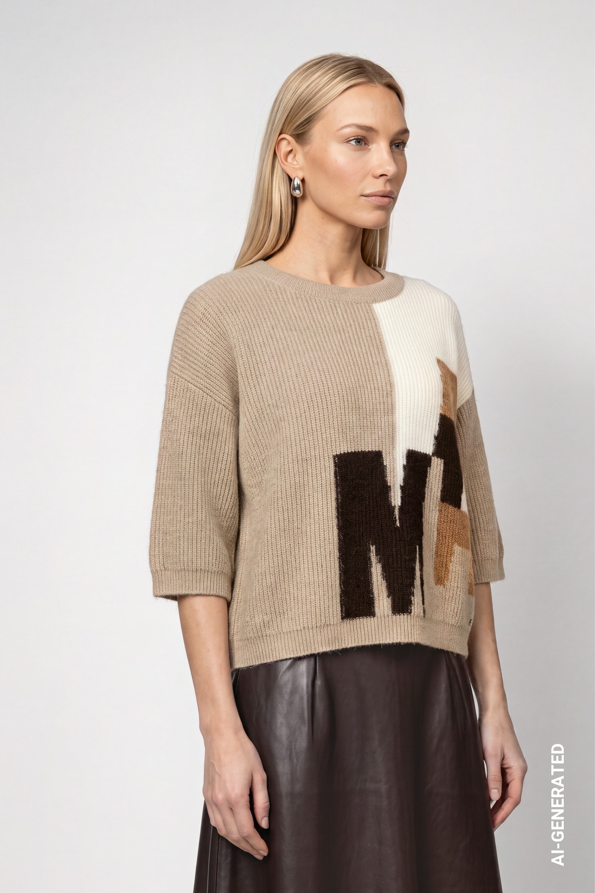 Image of Monari Strickpullover "Pullover Intarsie" Regular fit mit Rundhalsausschnitt