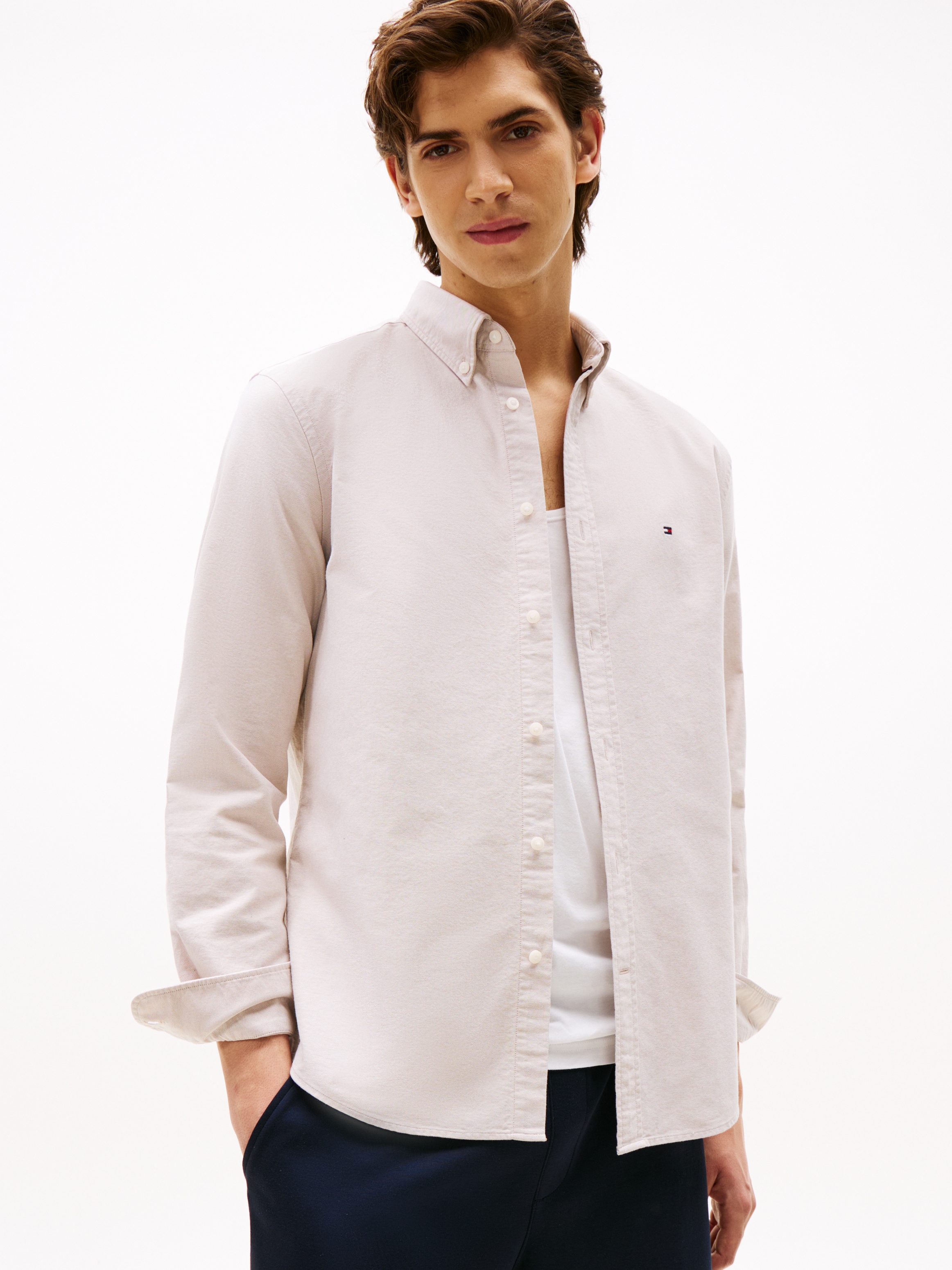 Tommy Hilfiger Langarmhemd »SOLID HERITAGE OXFORD Regular Fit« Regular Fit Oxford Casual