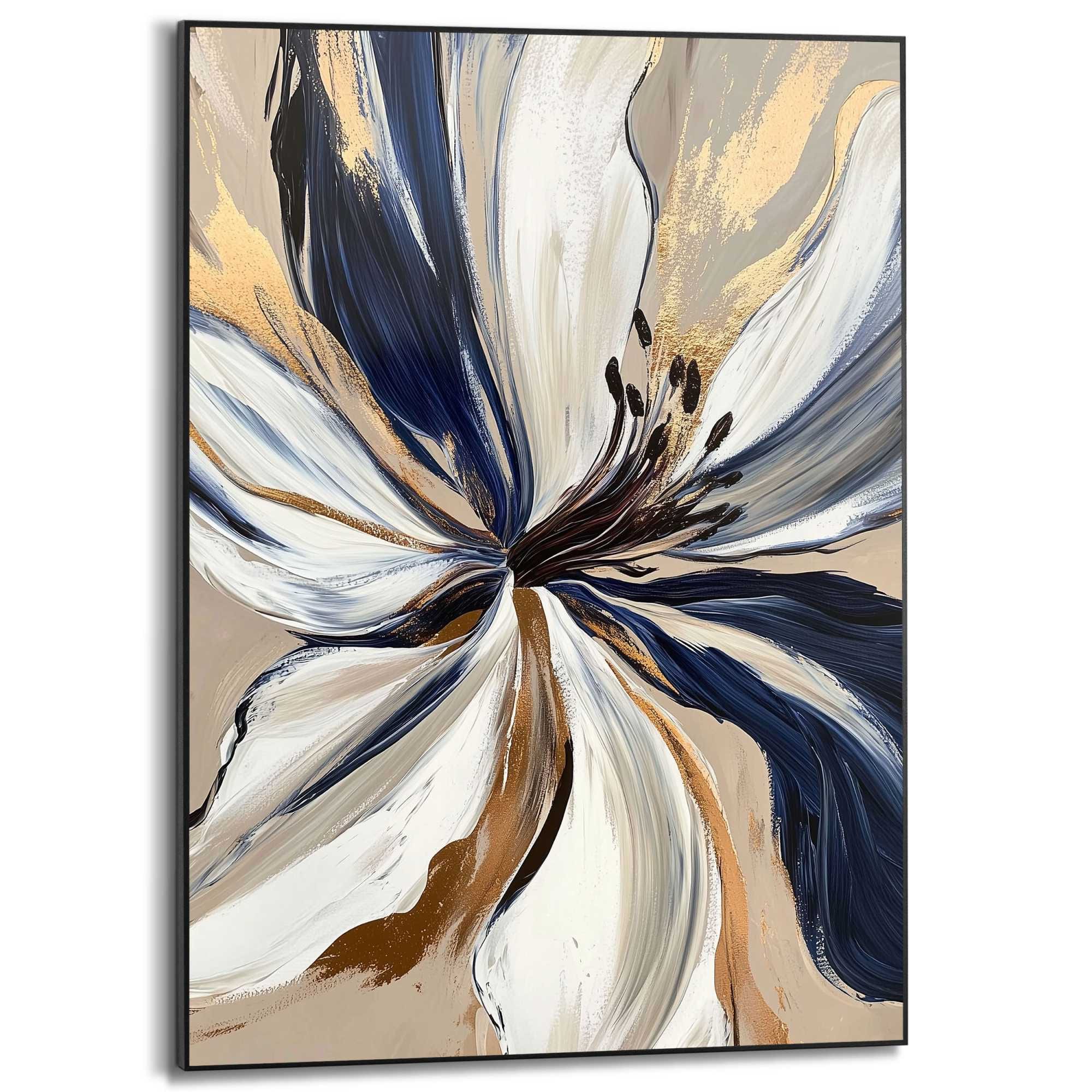 Image of Reinders Poster "Glamour Flower" Wohnzimmer - Blau - MDF - Abstrakt - 50x70 cm
