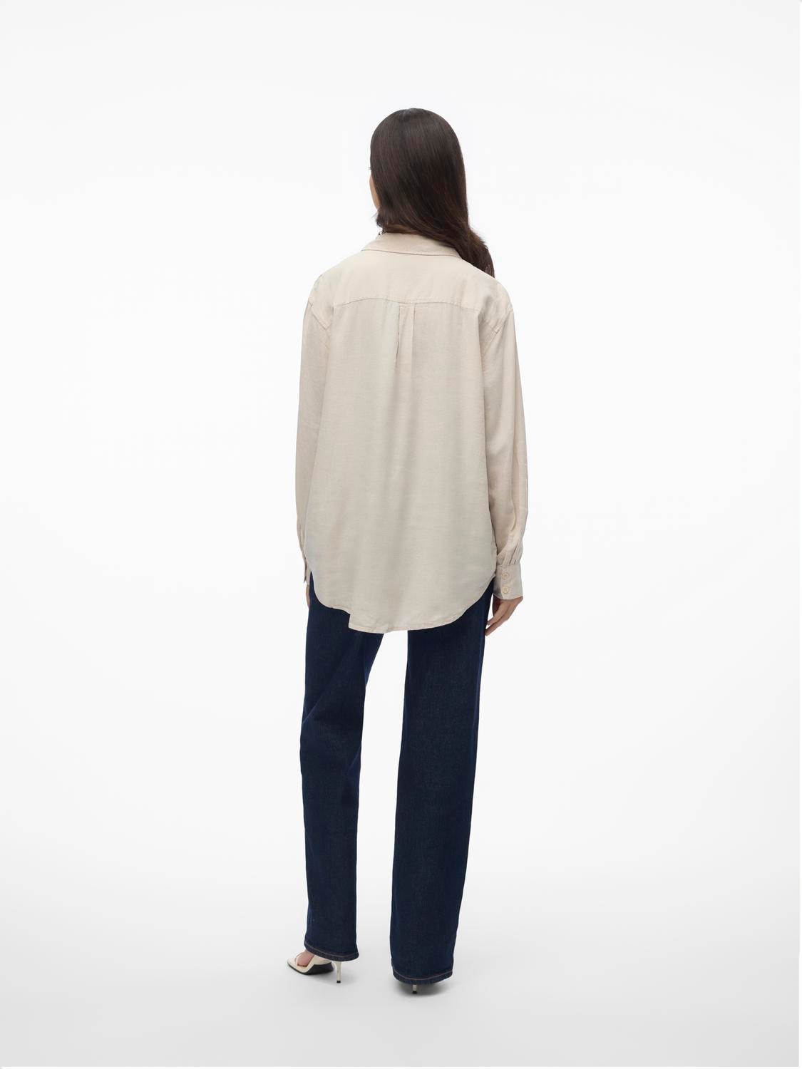 Vero Moda Hemdbluse »VMLINN LINEN LS SHIRT WVN NOOS«, hochwertige Qaulität mit Leinen