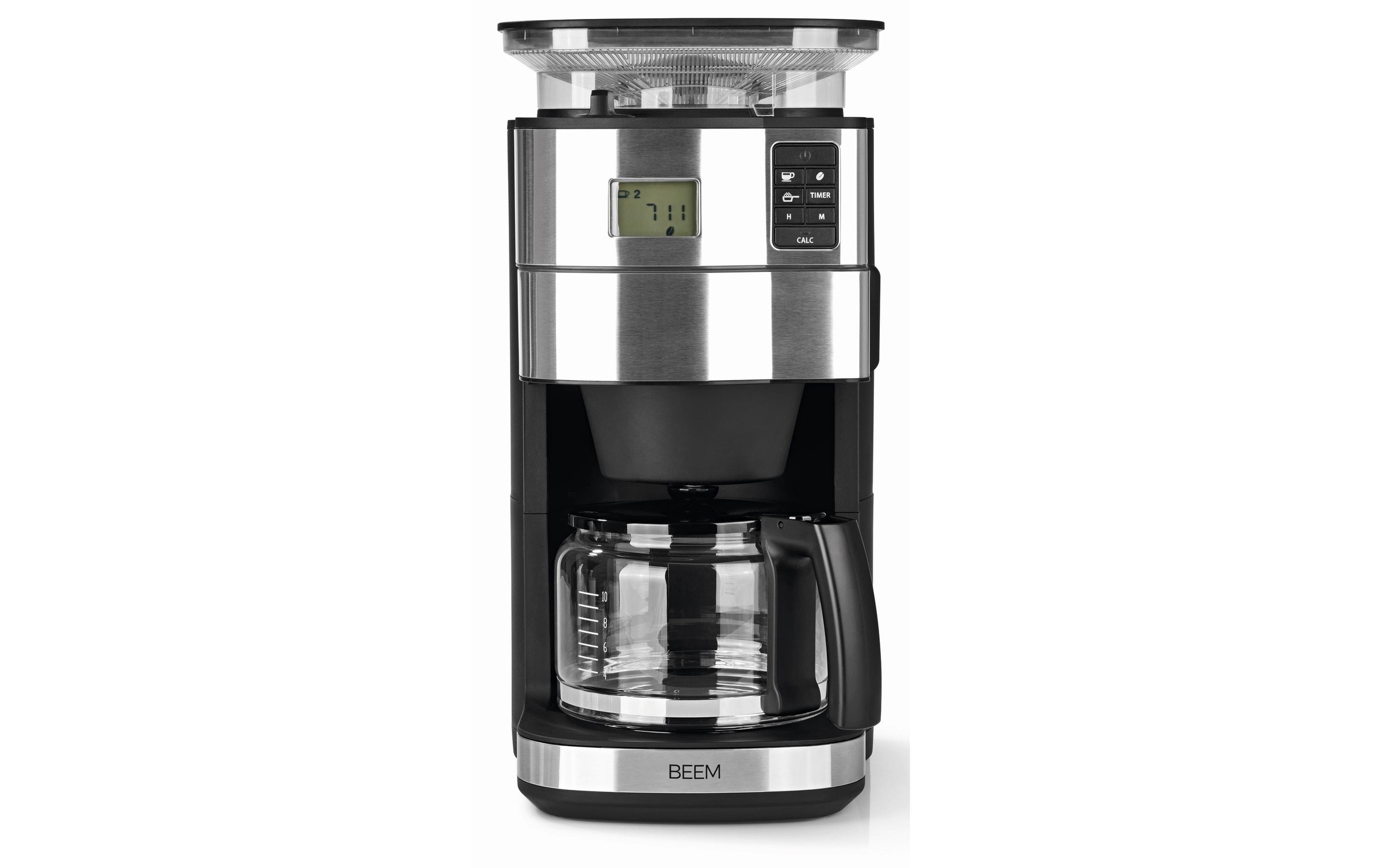 BEEM Filterkaffeemaschine »BEEM Filterkaffeemaschine Fresh-Aro«, Permanentfilter, Digital-Display, Timer, Verstellbarer Mahlgrad, Warmhaltefunktion