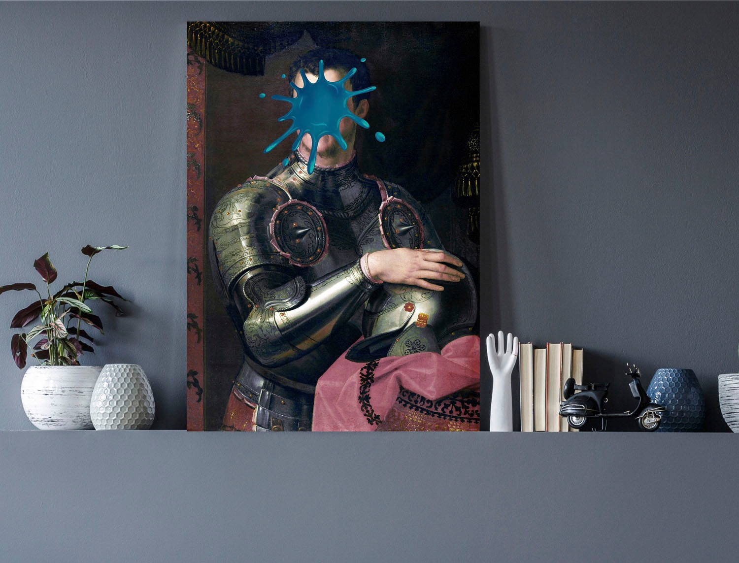 queence Acrylglasbild »Ritter mit Farbklecks«, Kunst-Gemälde-Mann-Bilder von Männern-Historische Persönlichkeiten-Formen-Ritter, Fine Art-Print in Galeriequalität