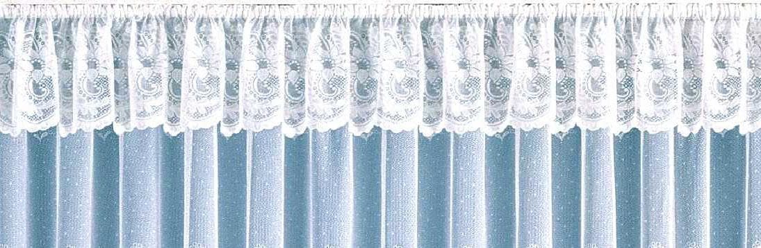 Image of Weckbrodt Querbehang "Flensburg" Kräuselband 1 Stk. tlg. Jacquard, strukturiert, floral, geblümt, gebogt, Gardine, Store