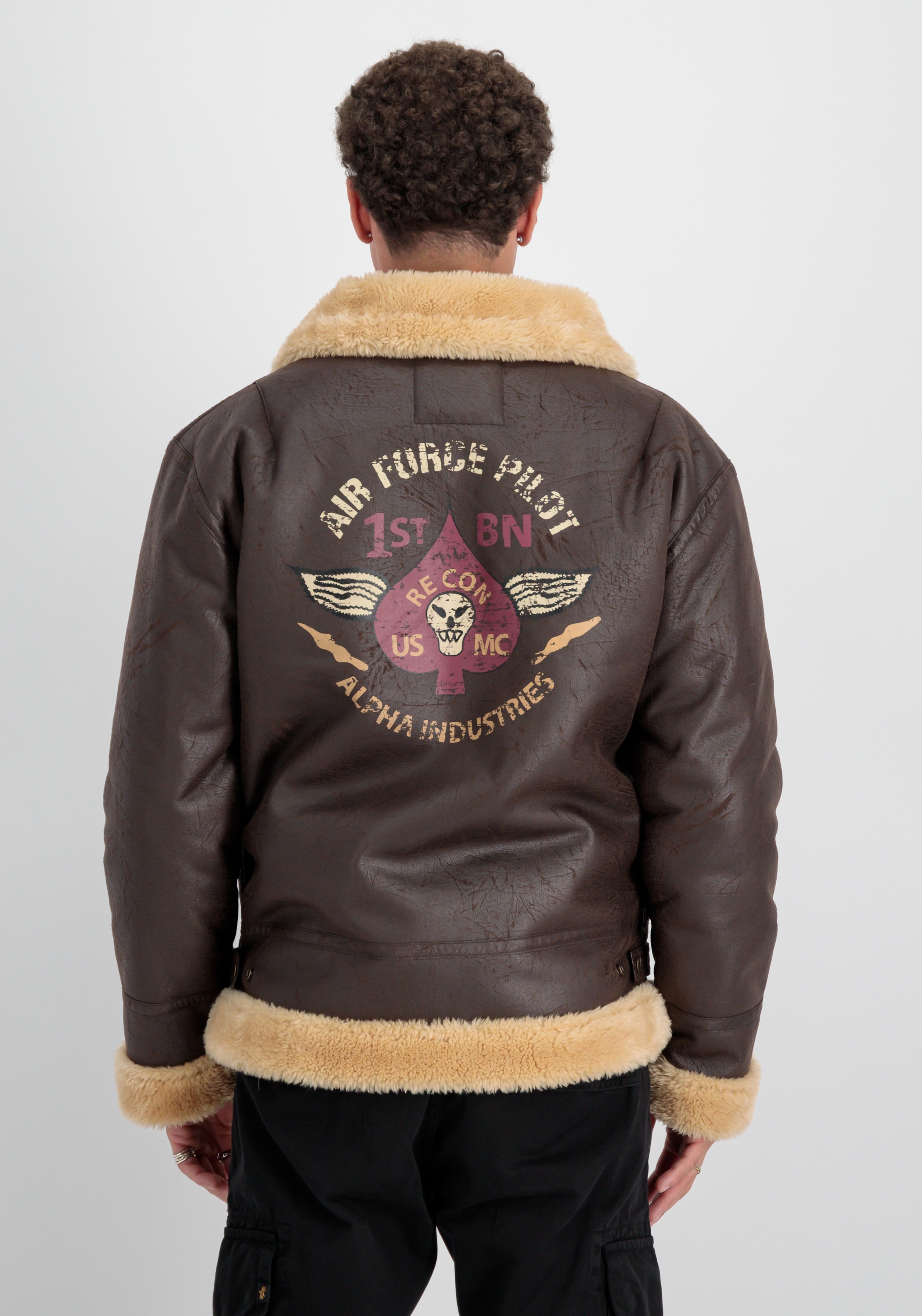 Alpha Industries Lederjacke »Alpha Industries Men - Leather & Vegan Jackets B3 FL Custom«