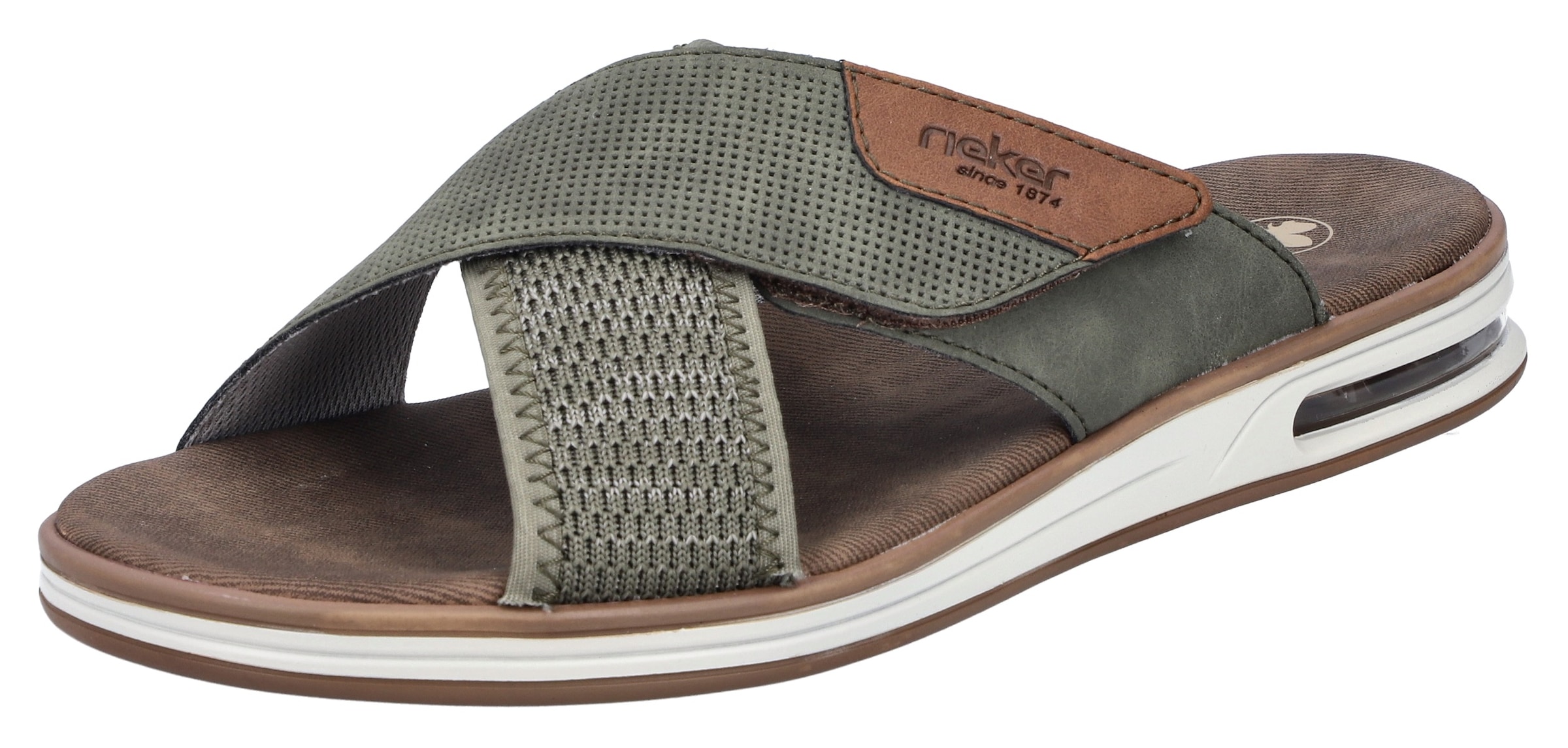 Image of Rieker Pantolette, Sommerschuh, Strandschuh, Schlappen, Hausschuh mit Klettverschluss