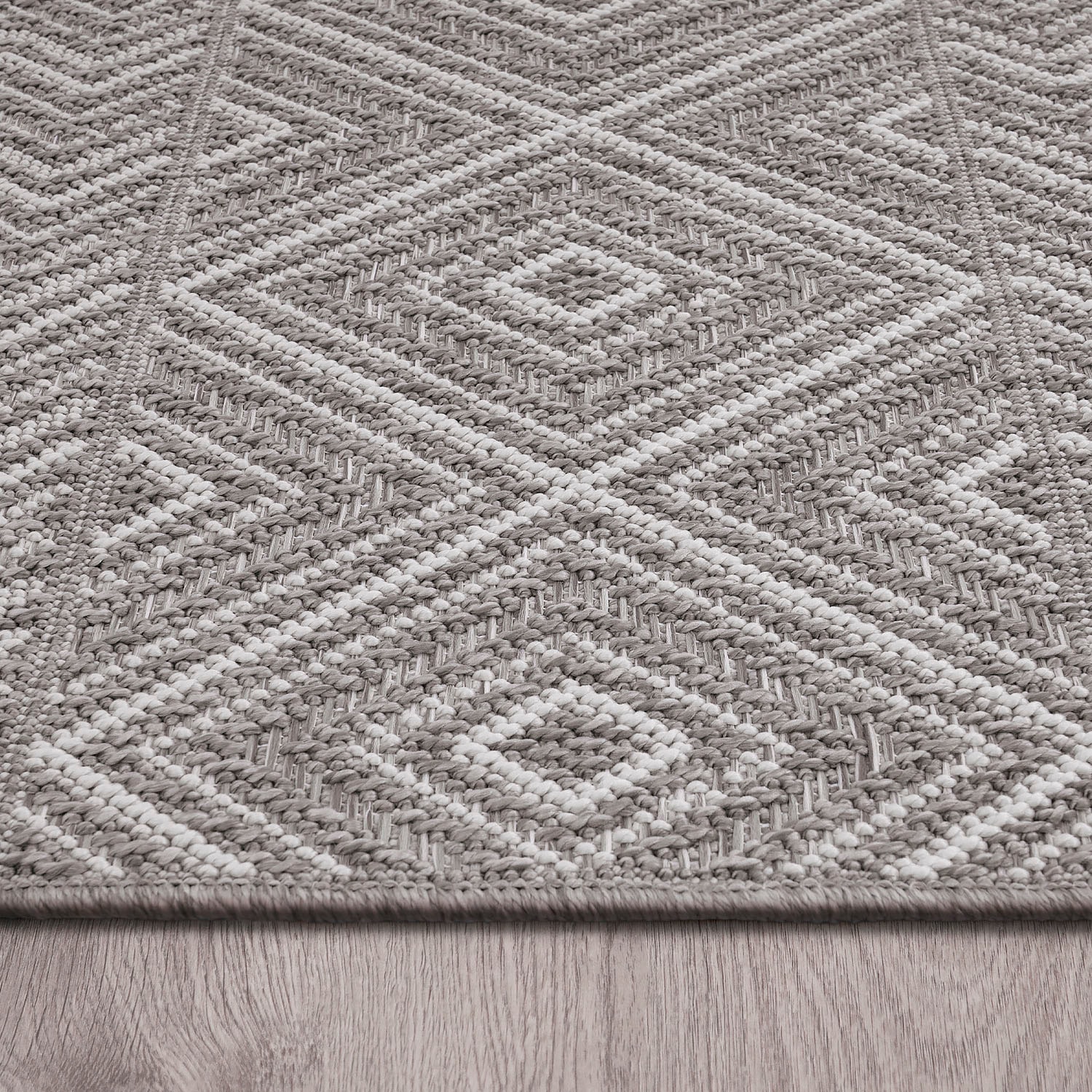 Paco Home Teppich »Vermont 190«, rechteckig, 4 mm Höhe, Flachgewebe, modernes Design mit Rauten, gesteift, Outdoor geeignet