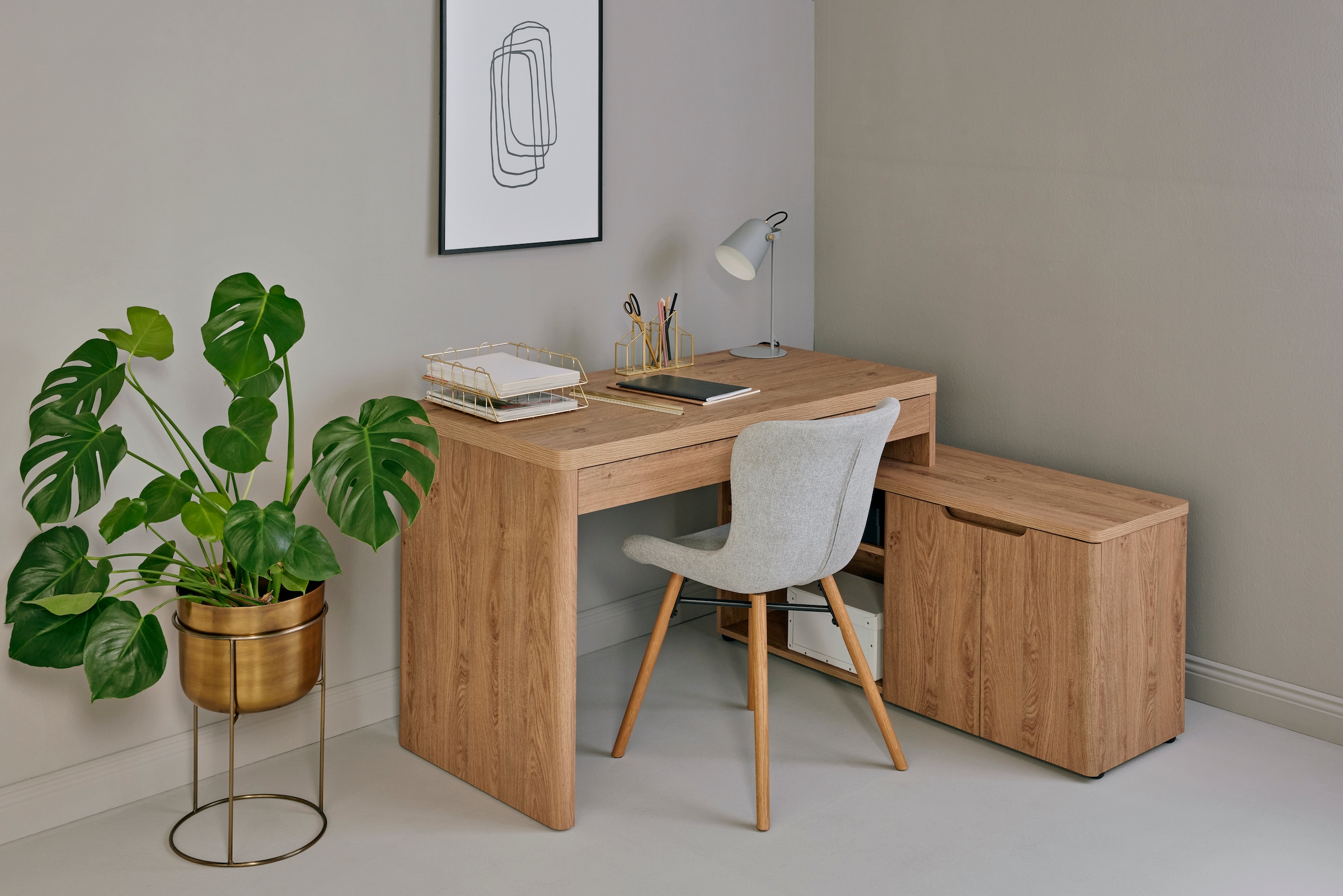 Jahnke Bureau d'angle »LIBRE C 155 E« 1 cuis tlg. montage réversible, largeur env. 140 cm