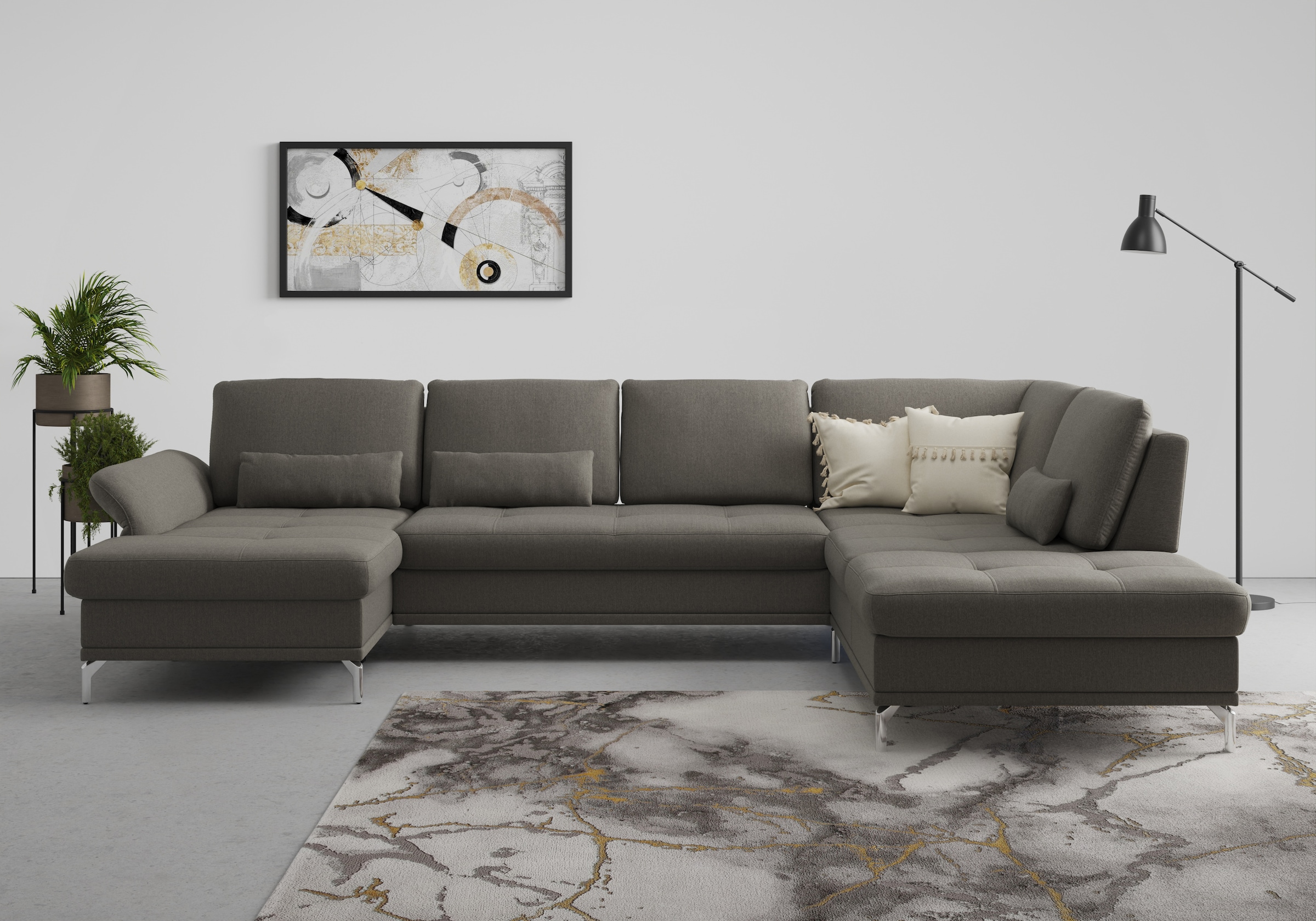 INOSIGN Wohnlandschaft »Palm Beach U-Form« Federkern, mit Sitztiefenverstellung, wahlweise mit Bettfunktion