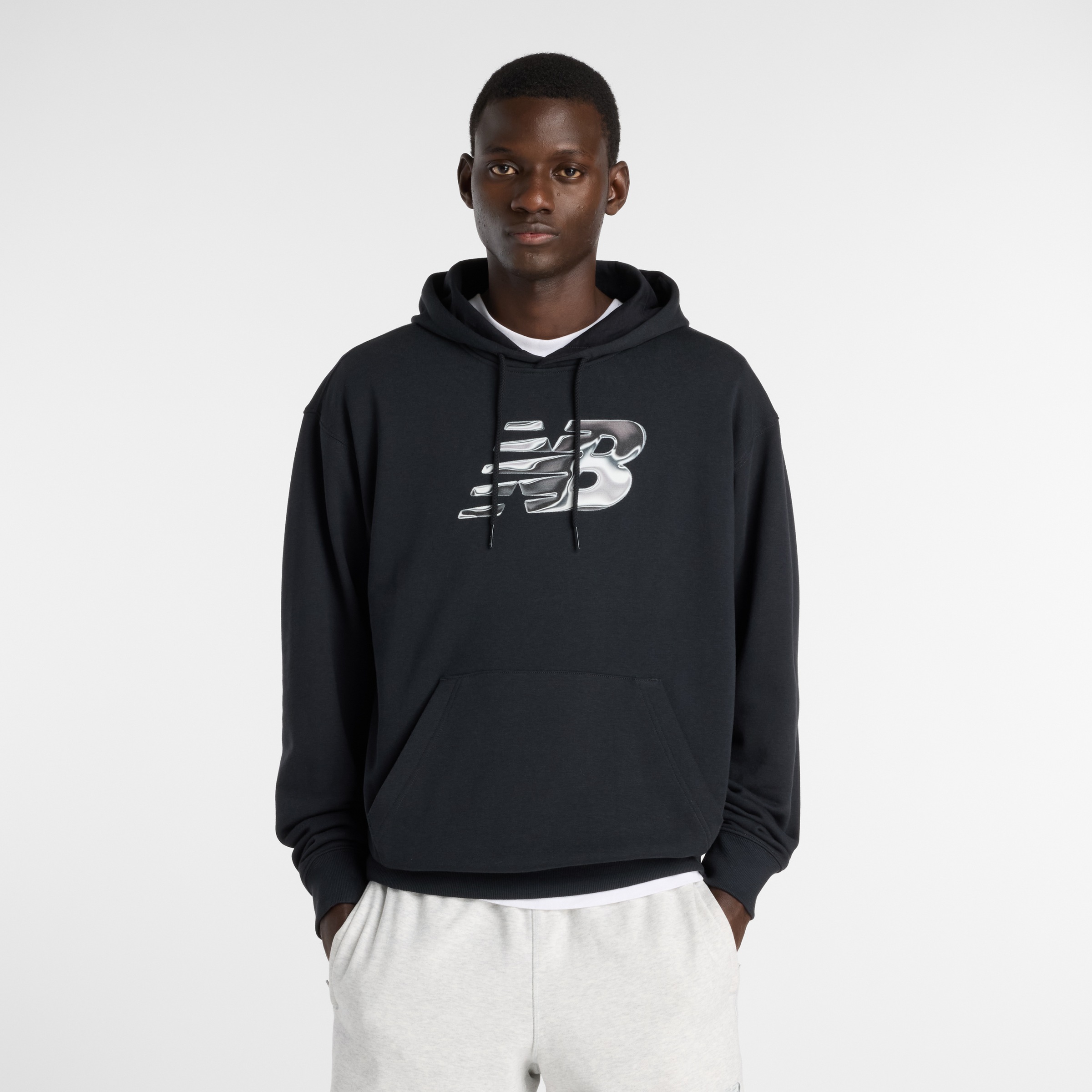 Image of New Balance Kapuzensweatshirt "AAZ Mens Lifestyle Hoodie BIG TEAL", sportlicher Stil, aus Baumwolle und Polyester, mit Kapuze