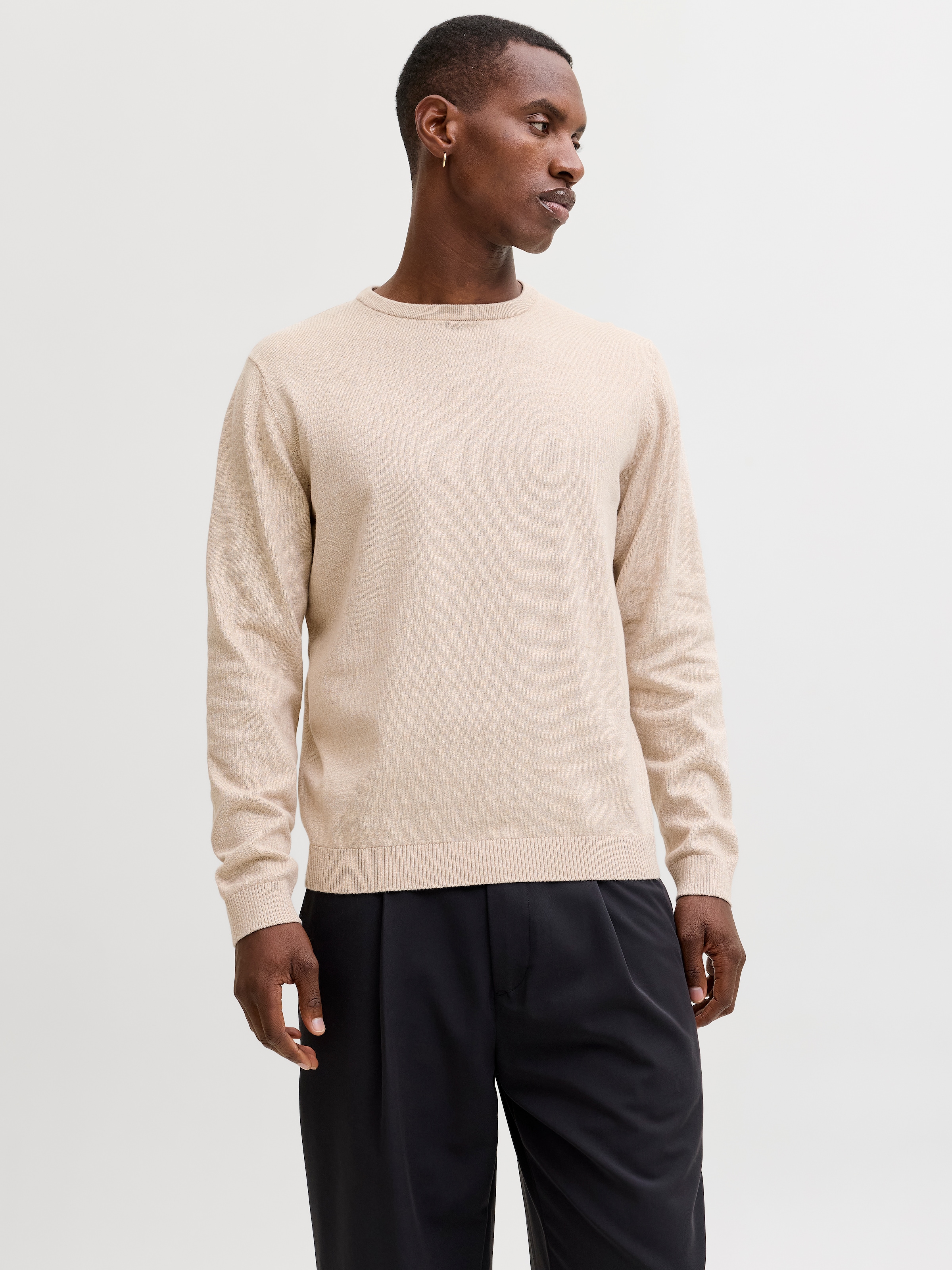 Image of Jack & Jones Rundhalspullover "JJEBASIC KNIT CREW NECK NOOS" Baumwolle, regular fit