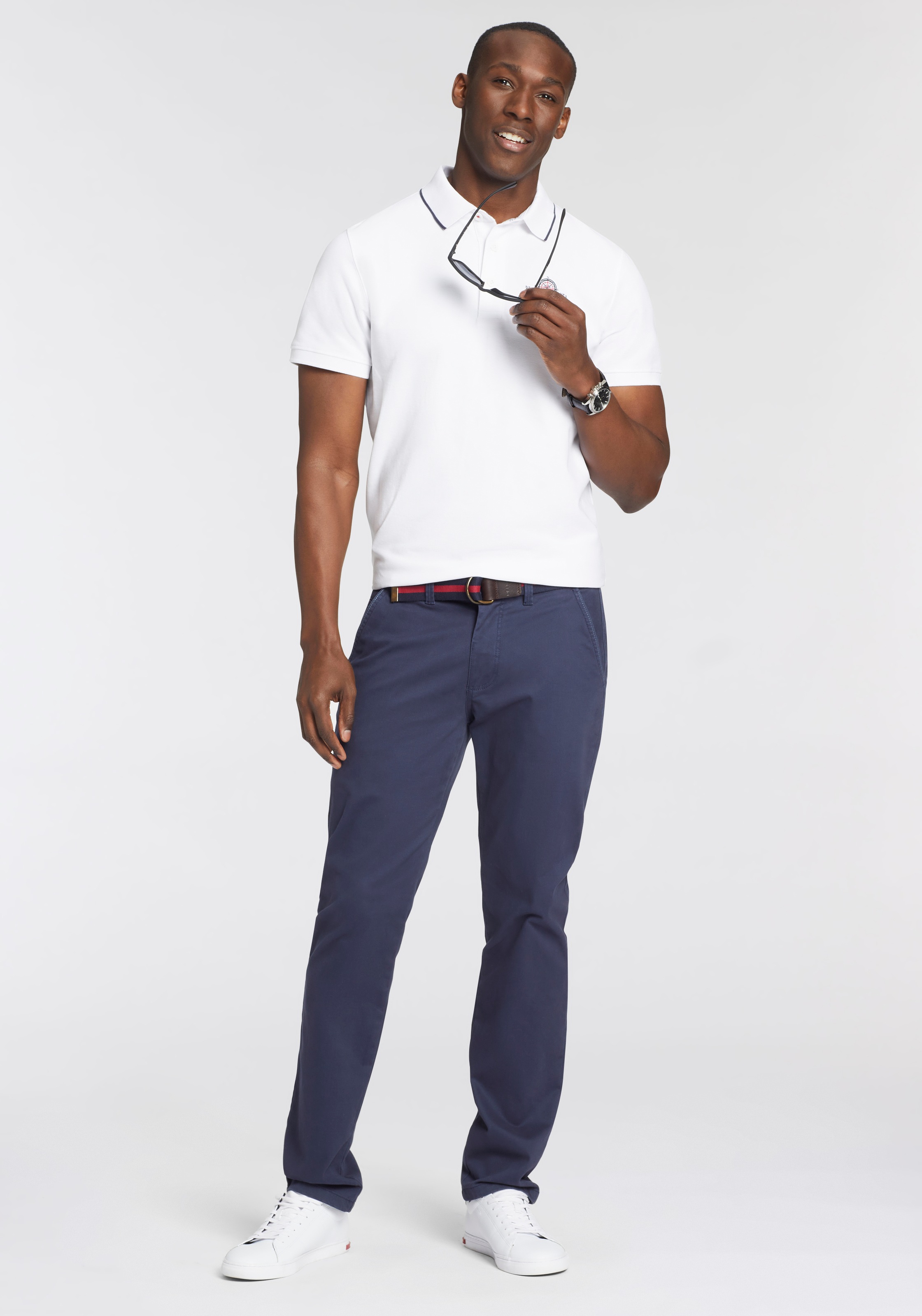 DELMAO Poloshirt, mit Brustprint