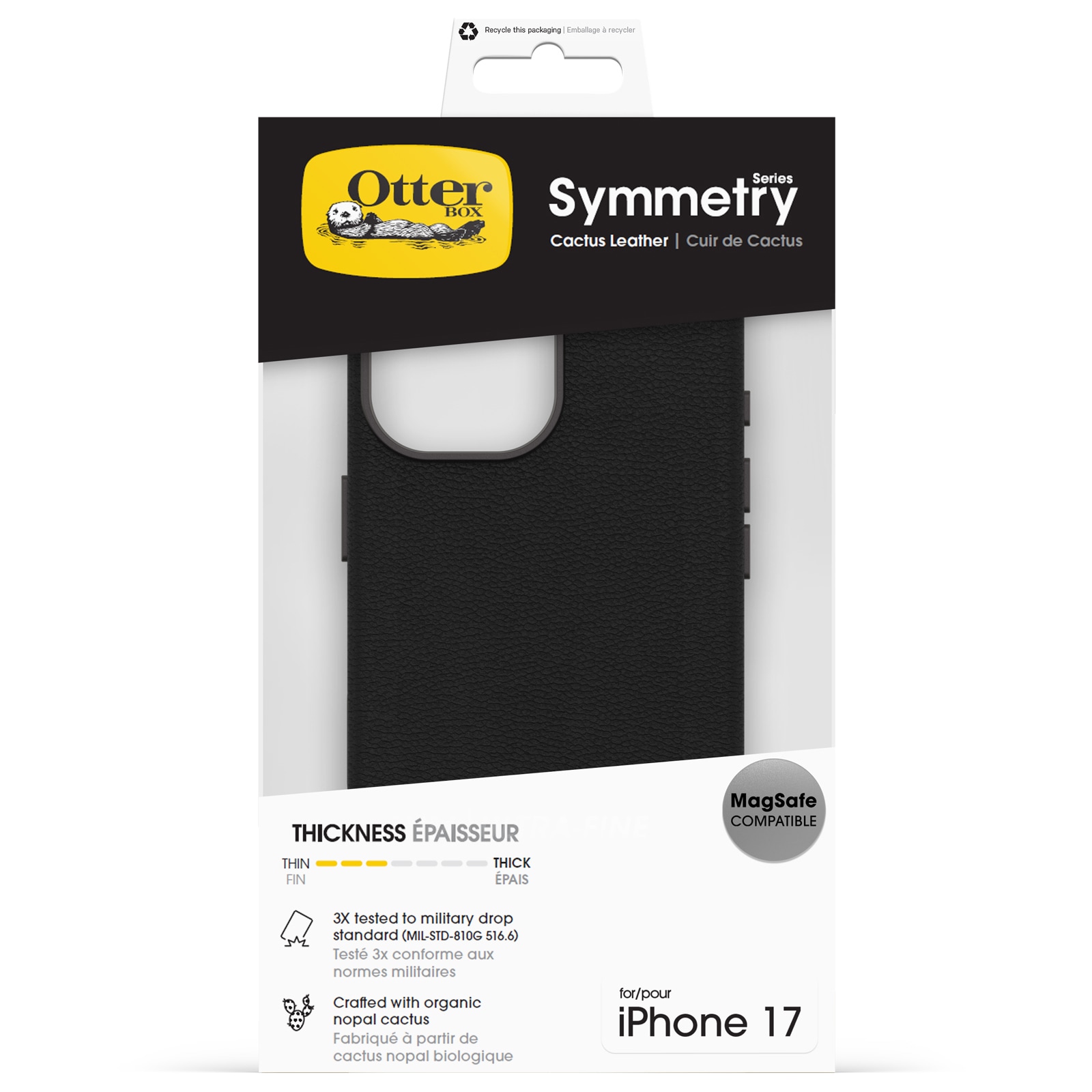 Otterbox Handyhülle »Symmetry Series Cactus Leather mit MagSafe für Apple iPhone 17« Apple iPhone 17 Backcover, Schutzhülle, Handyschutzhülle, Case, Schutzcase, stossfest