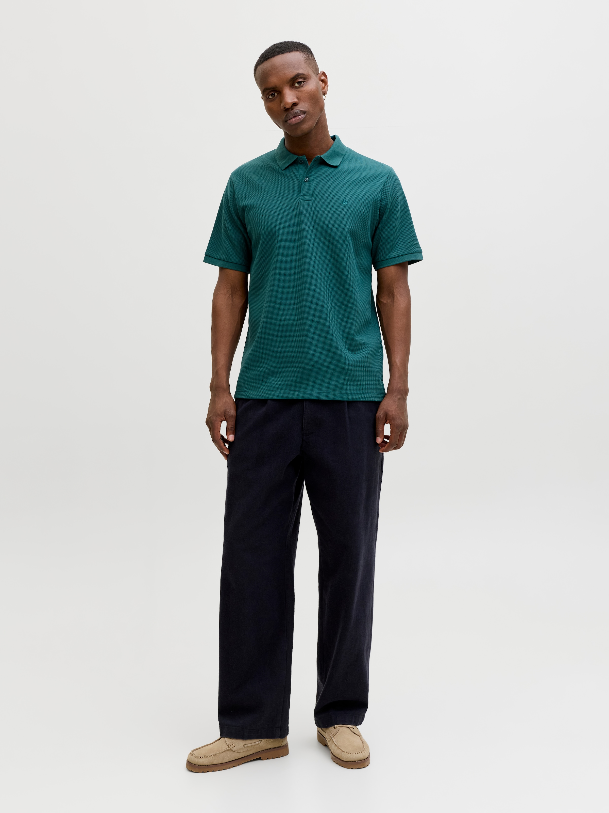 Jack & Jones Polo »JJEAUSTIN POLO SS NOOS« mélange de matériaux, coupe régulière