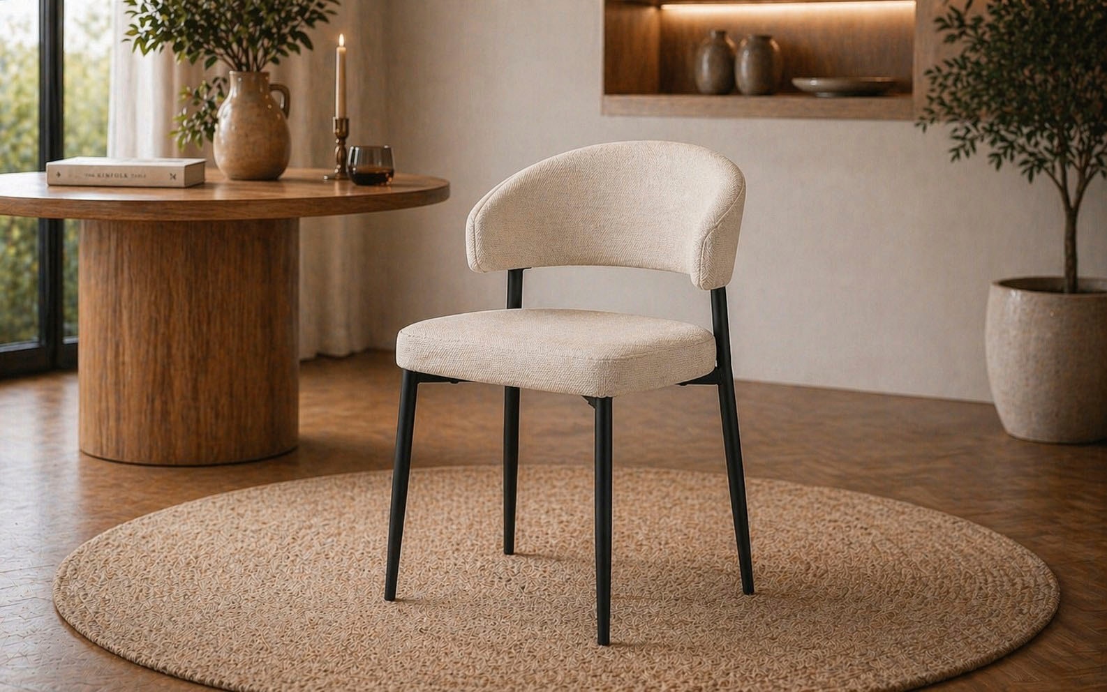 ACTONA GROUP Esszimmerstuhl »Edina 2er Set, Stoff - bequem & stilvoll, mehrere Farben, moderne« () Gepolstert, weicher Bezug & hoher Sitzkomfort, schwarze Stahlbeine