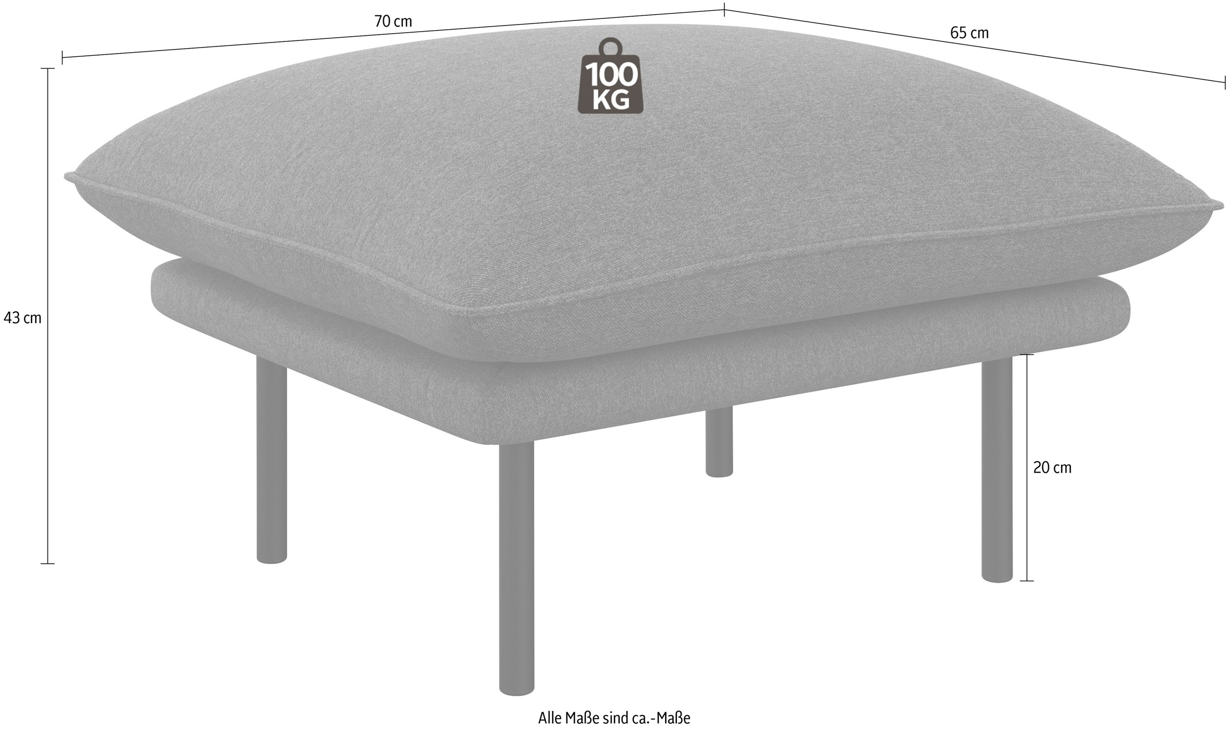 GOODproduct Polsterhocker »Stine« Besonderes Design durch Kissenoptik und Keder