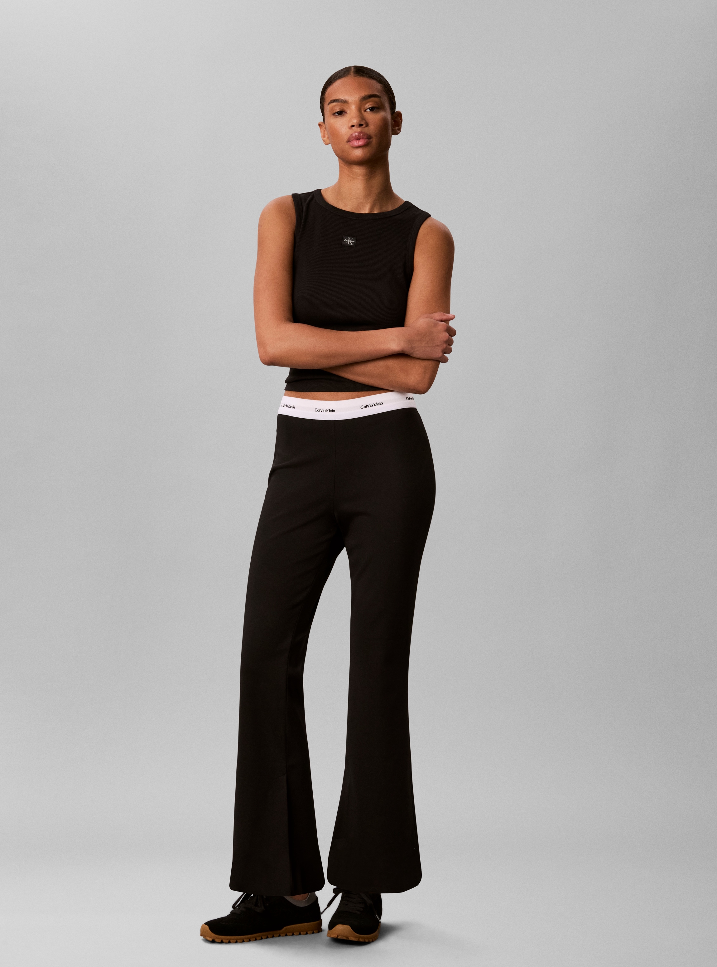 Calvin Klein Pantalon bootcut »Ponte Logo WB Tailored Flare«  coupe régulière, logo