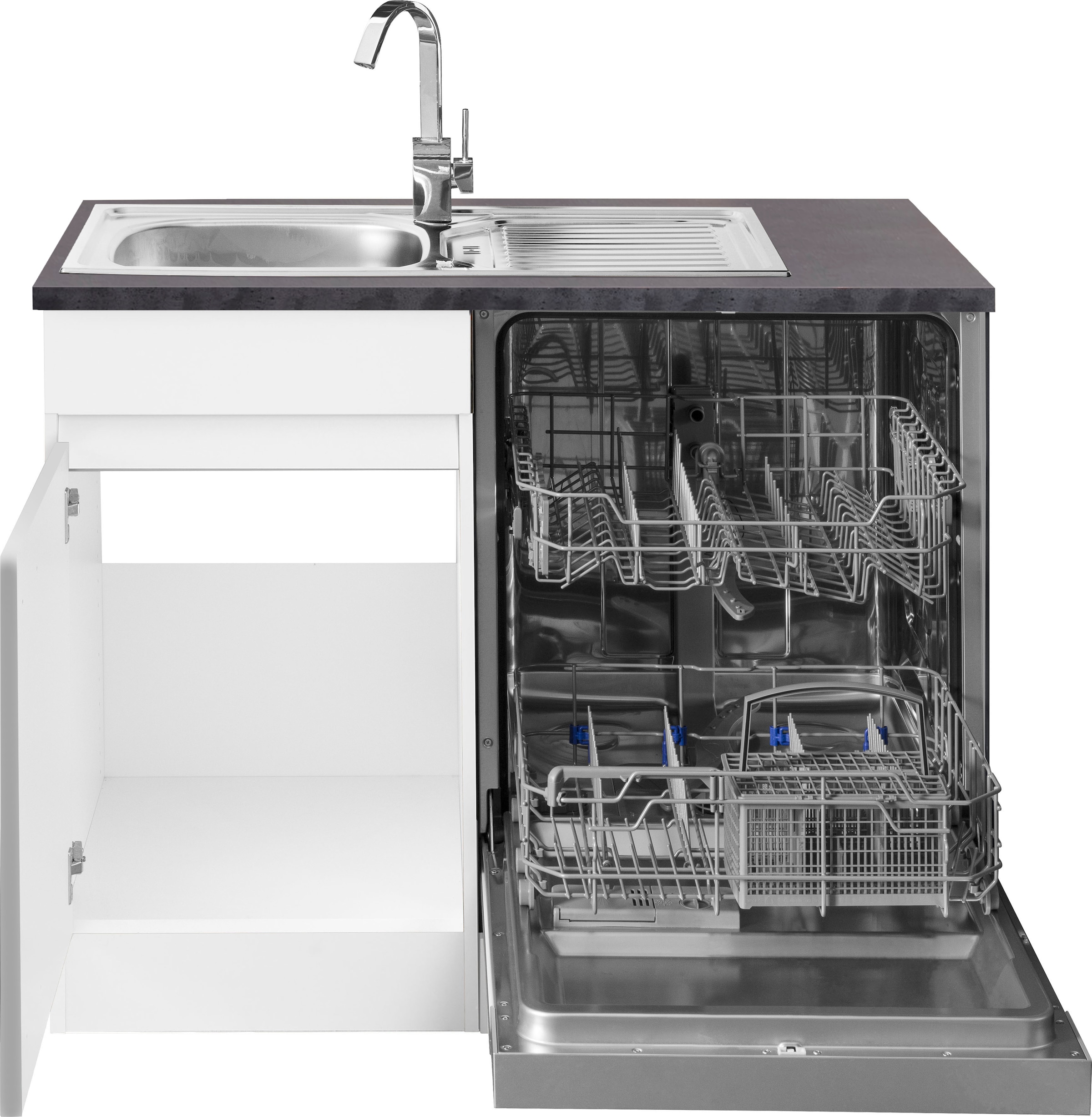 OPTIFIT Cuisine d'angle »Roth« Stellmasse 300x175 cm, wahlweise mit E-Geräten, mit Apothekerschrank